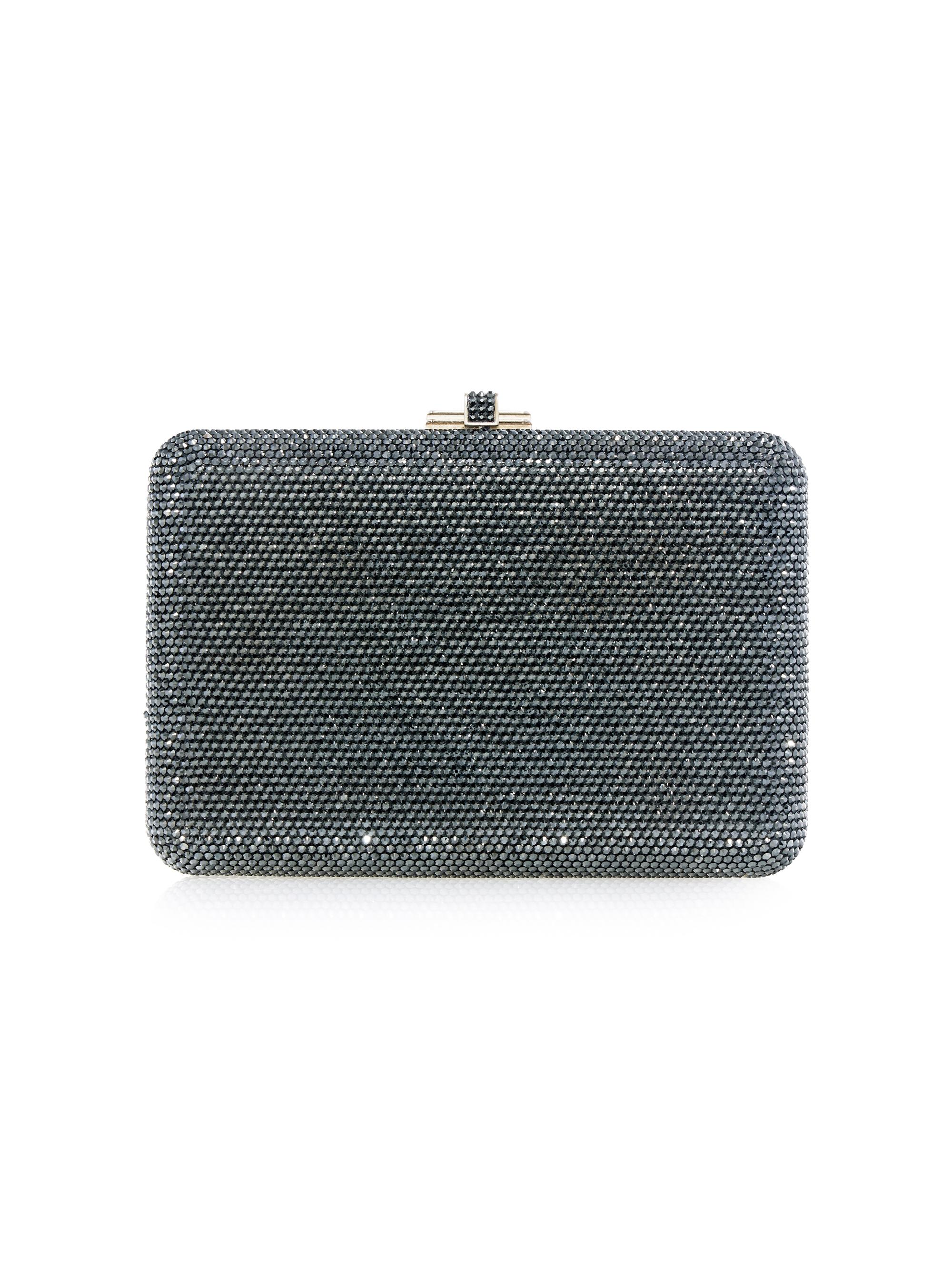 Judith Leiber Couture Women's Slim Slide Crystal Clutch - Silver Hematite