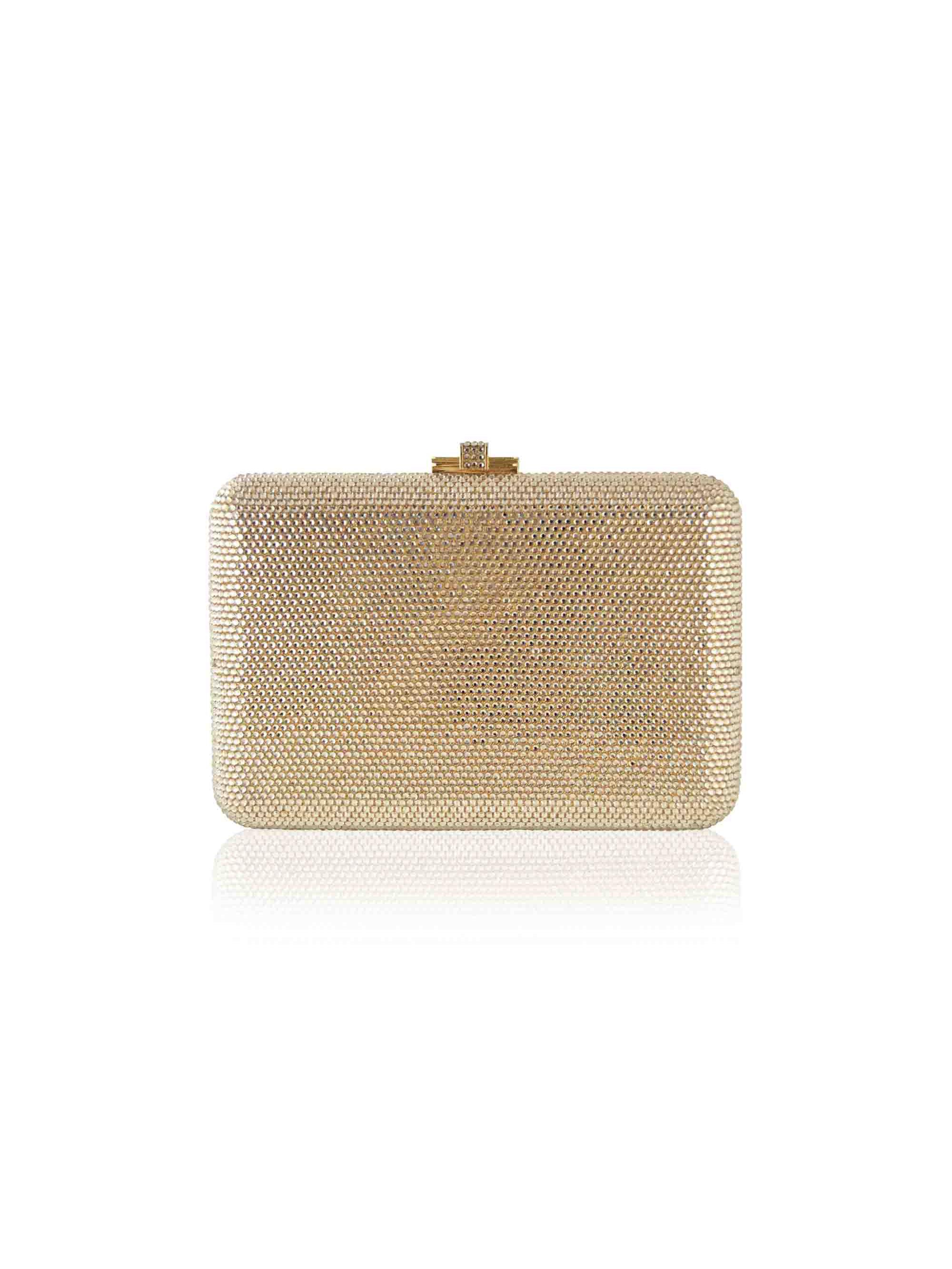 Judith Leiber Couture Women's Slim Slide Crystal Clutch - Silver Prosecco