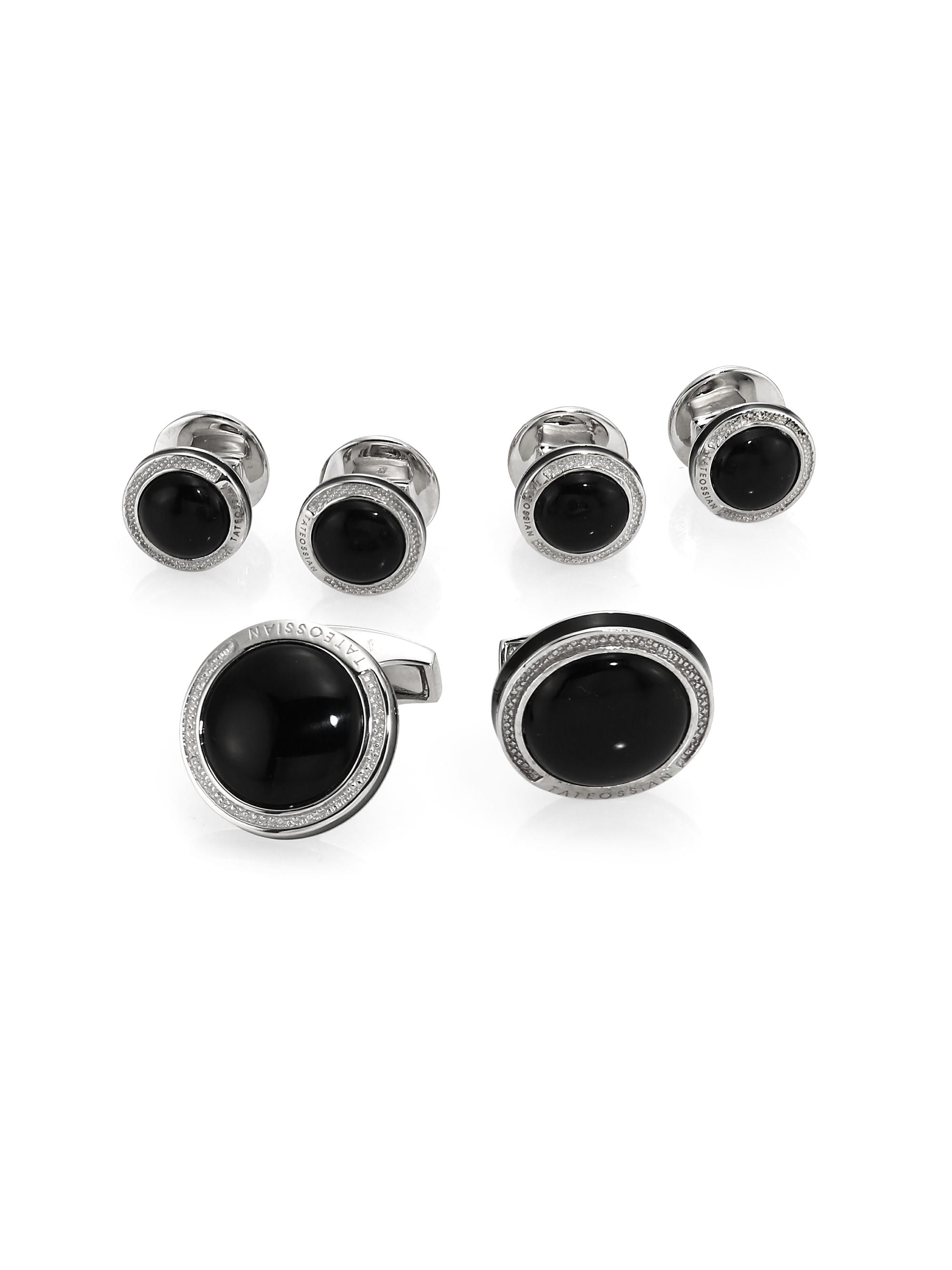 Tateossian Men's Onyx Sterling Silver Cuff Links - Onyx