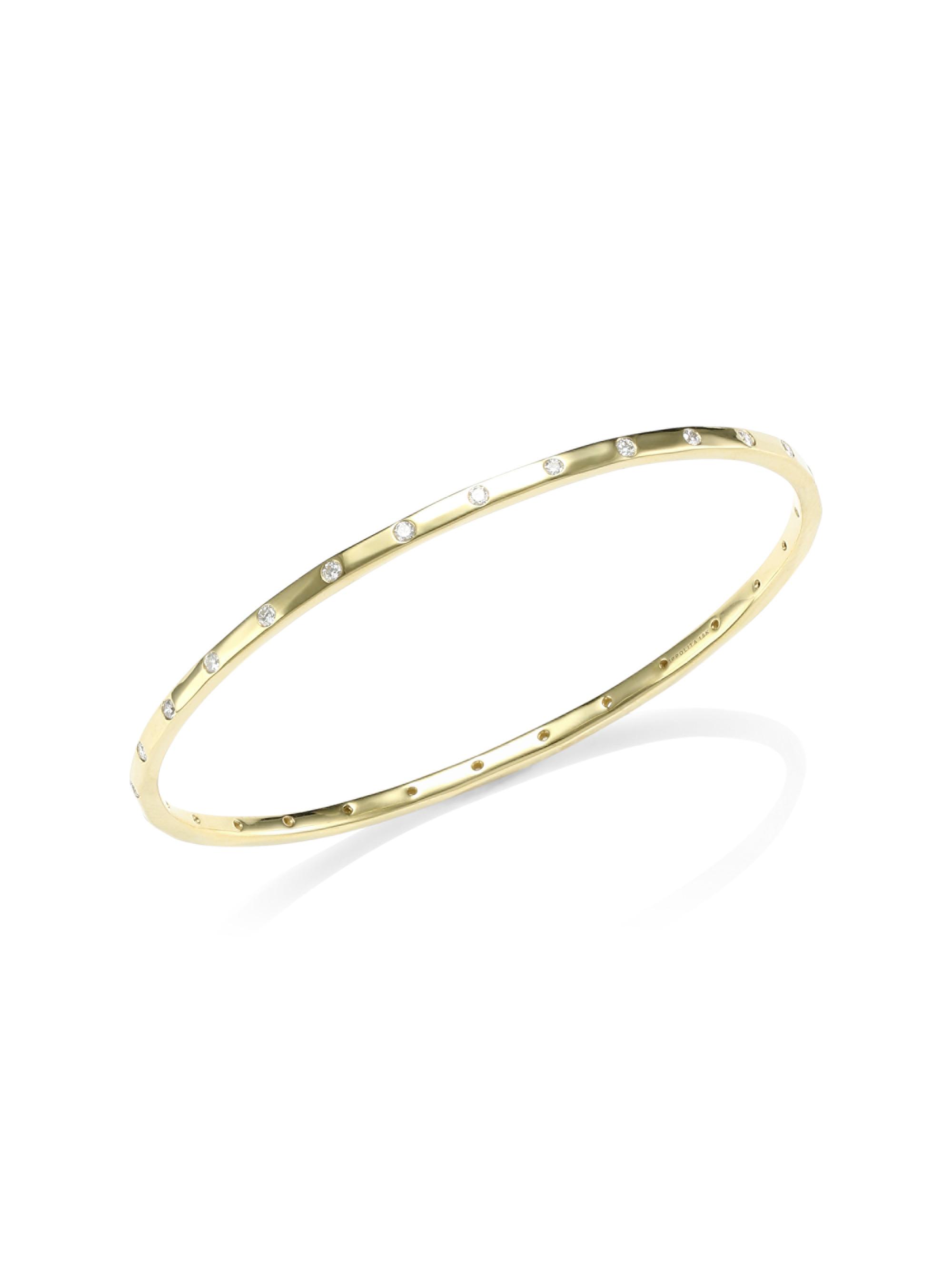 Ippolita Women's Stardust 18K Yellow Gold & 28-Diamond Bangle Bracelet - Gold