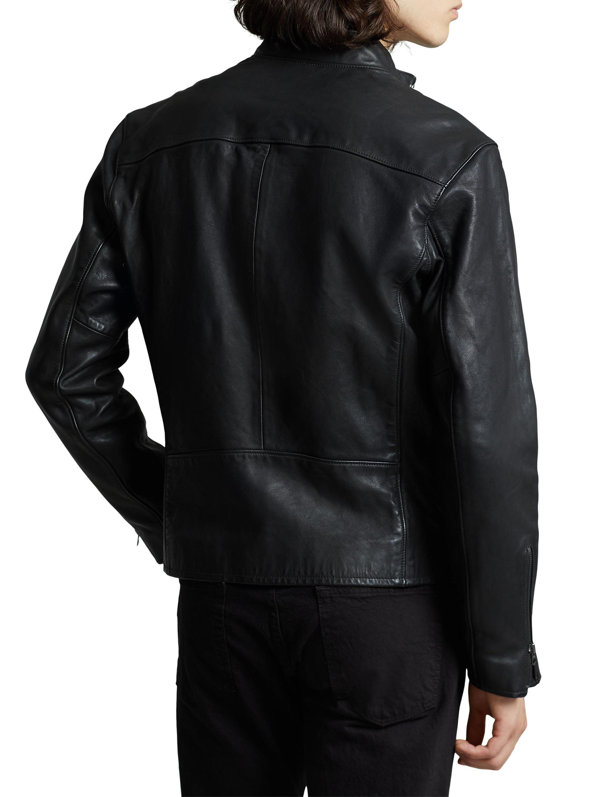 Polo Ralph Lauren Lambskin Café Racer Jacket | Saks Fifth Avenue