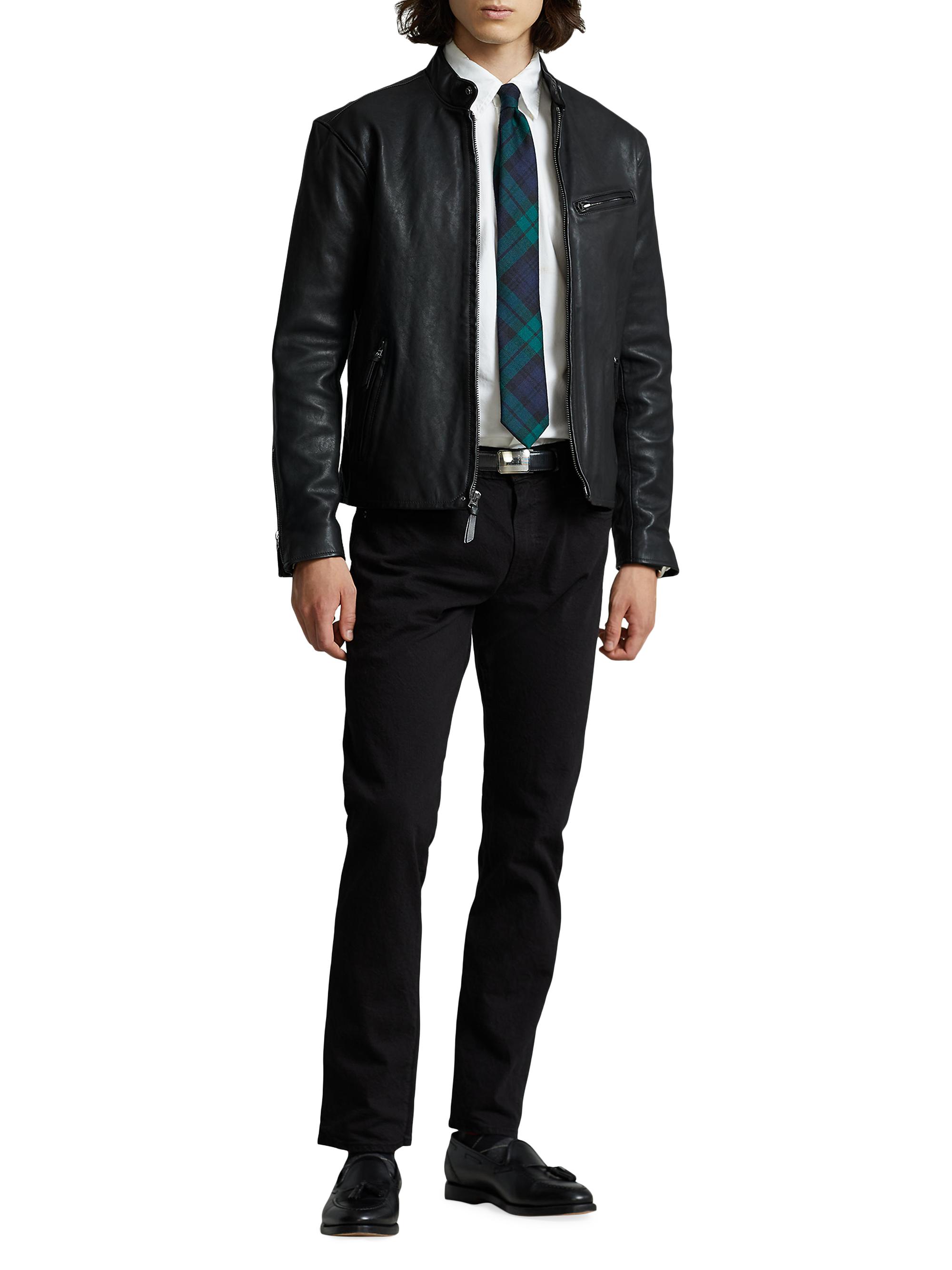 Polo Ralph Lauren Lambskin Café Racer Jacket | Saks Fifth Avenue