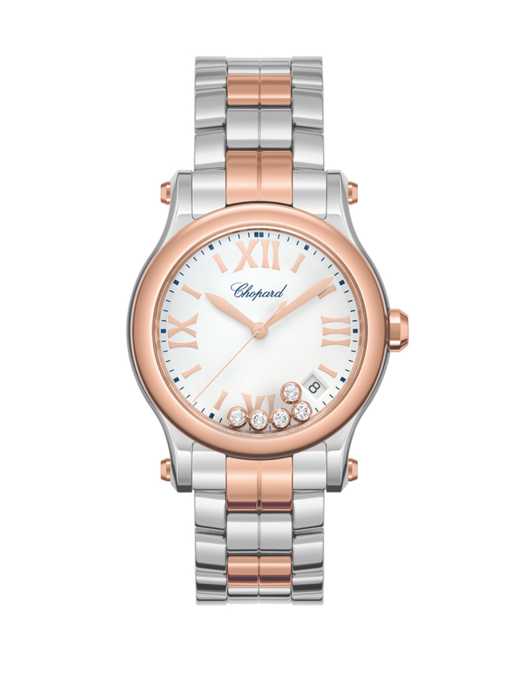 Chopard Women's Happy Sport 18K Rose Gold, Stainless Steel & Diamond Bracelet Watch - Rose Gold