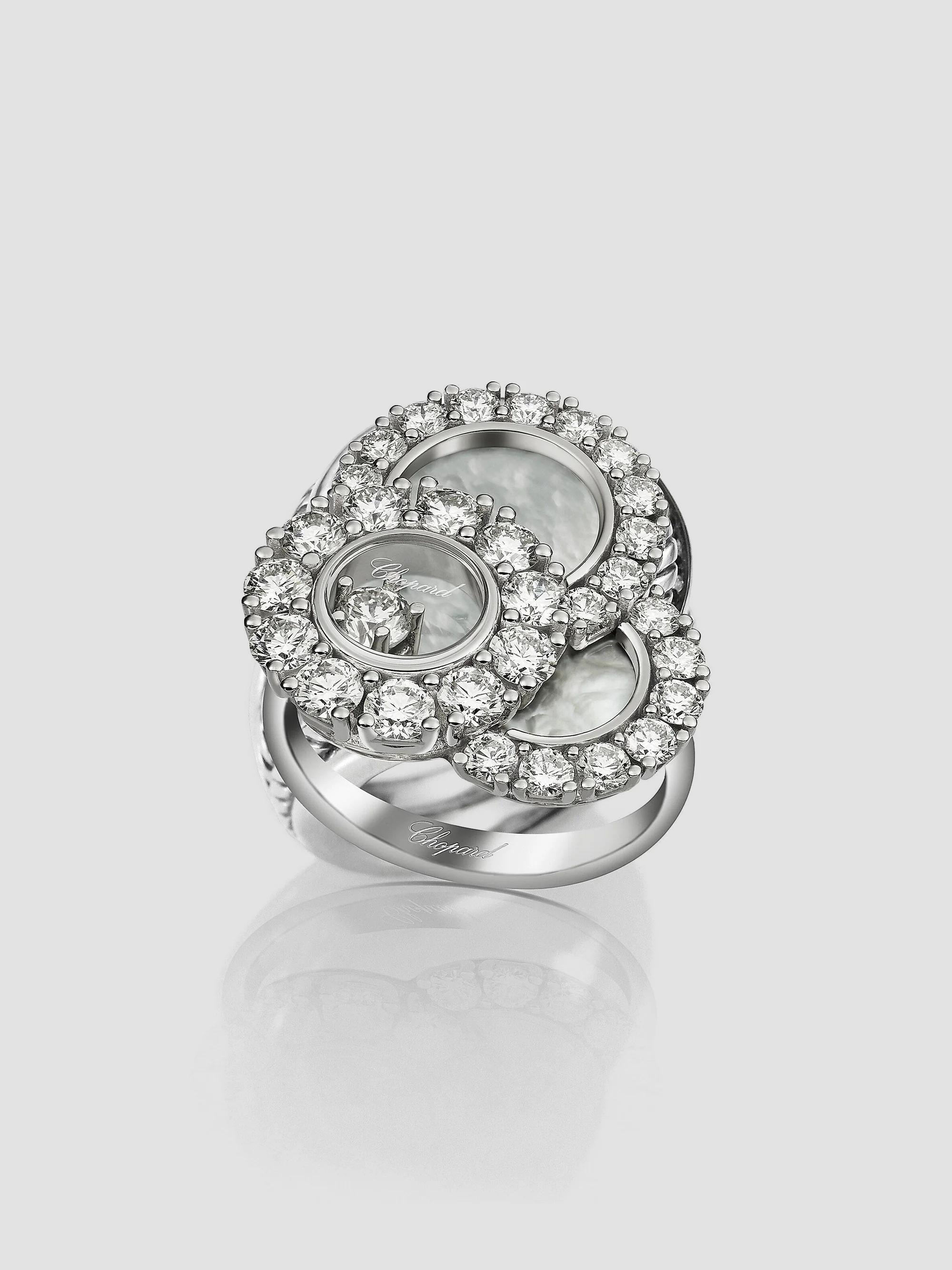 Chopard Women's Happy Dreams Diamond, Mother-Of-Pearl & 18K White Gold Ring - White Gold - Size 7