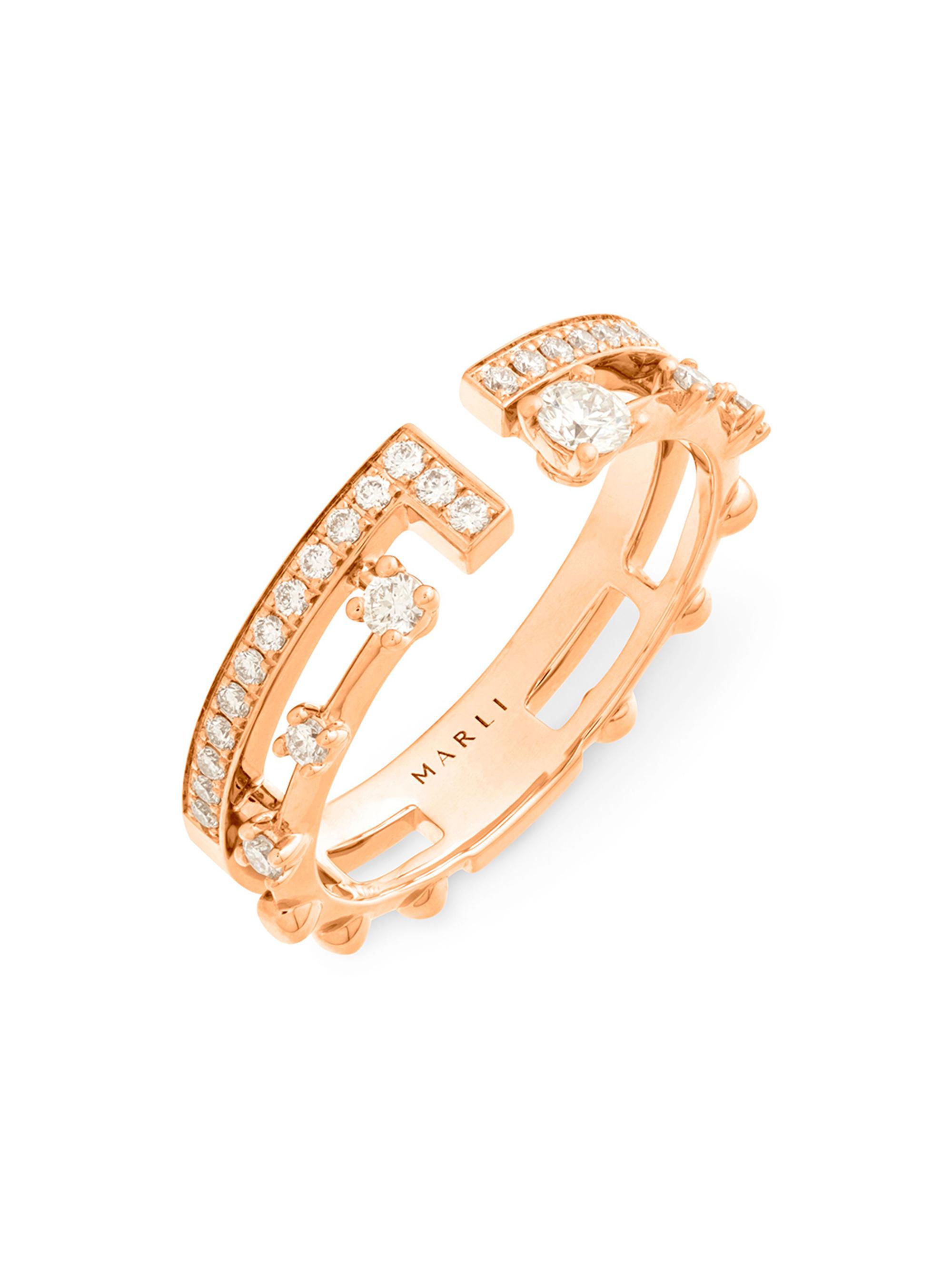 Marli Women's Avenues 18K Rose Gold & Diamond Index Ring - Pink Gold