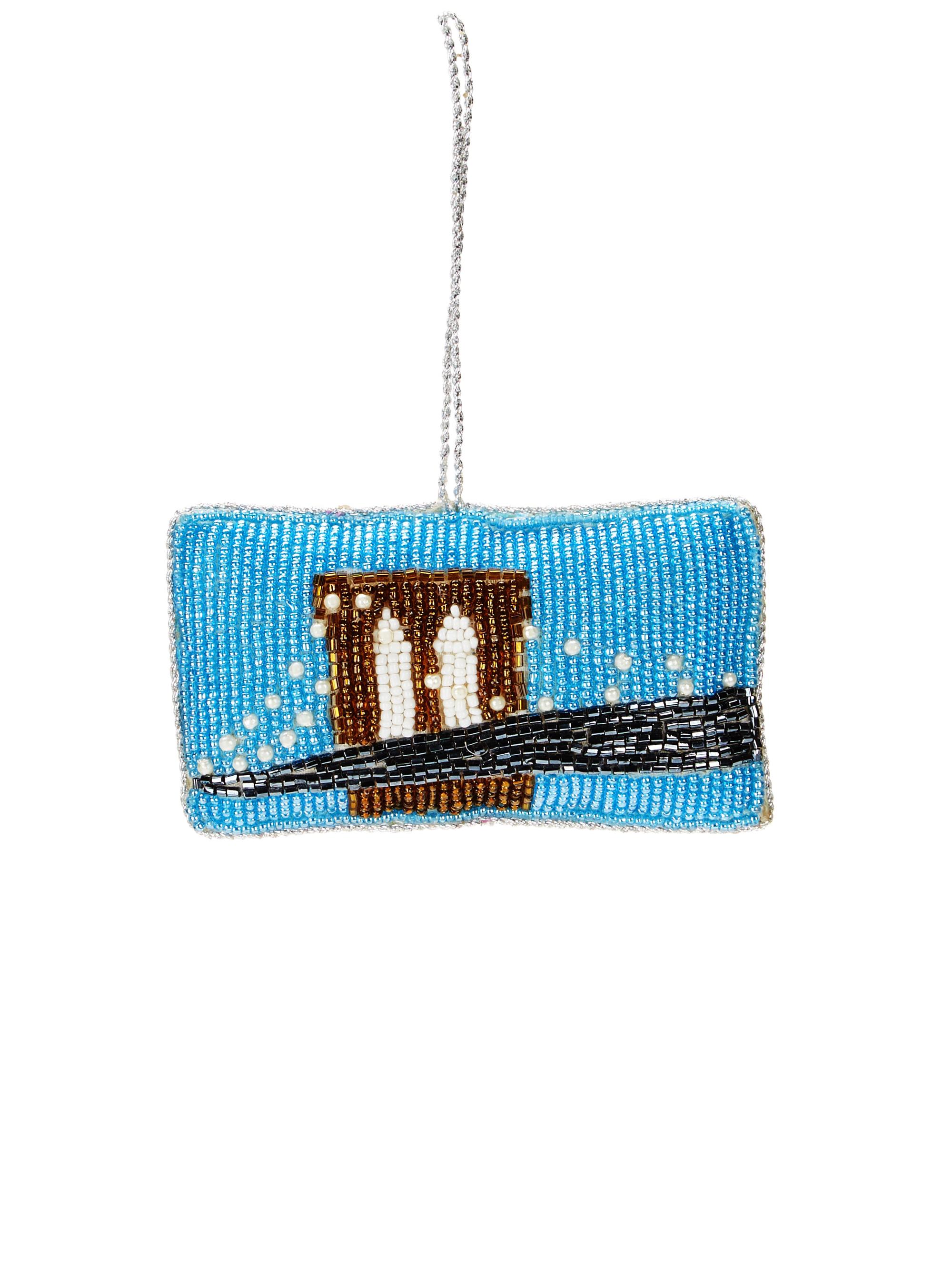 Sudha Pennathur Brooklyn Bridge Beaded Ornament - Silver
