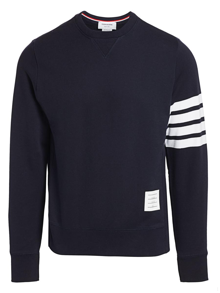 THOM BROWNE ネイビー トレーナー Thom Browne Bar Striped Sleeve Sweatshirt | Saks Fifth Avenue