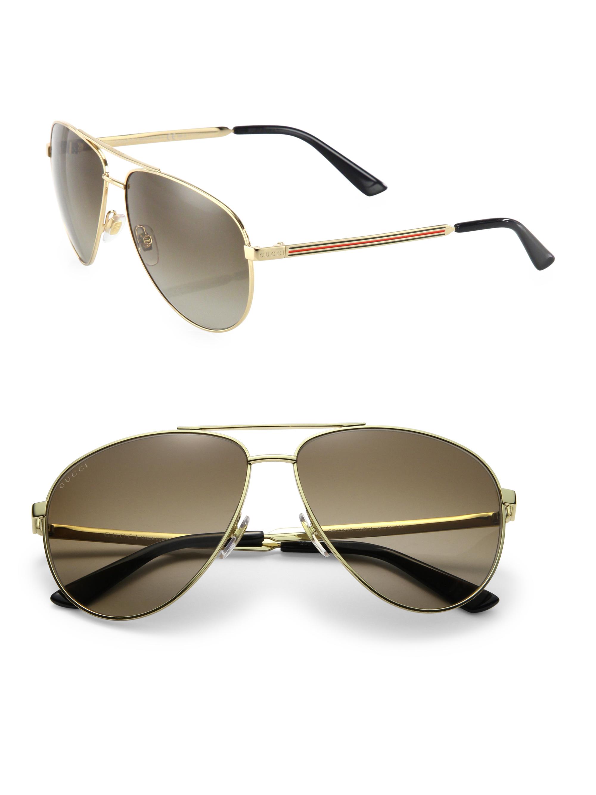 GUCCI サングラス アビエーター Aviator frame sunglasses in gold-toned metal | GUCCI® US