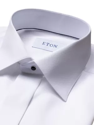 Shop Eton Slim-Fit Fly Front Twill Tuxedo Shirt | Saks Fifth Avenue