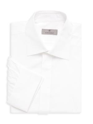 Canali Men's Cotton Dress Shirt - White