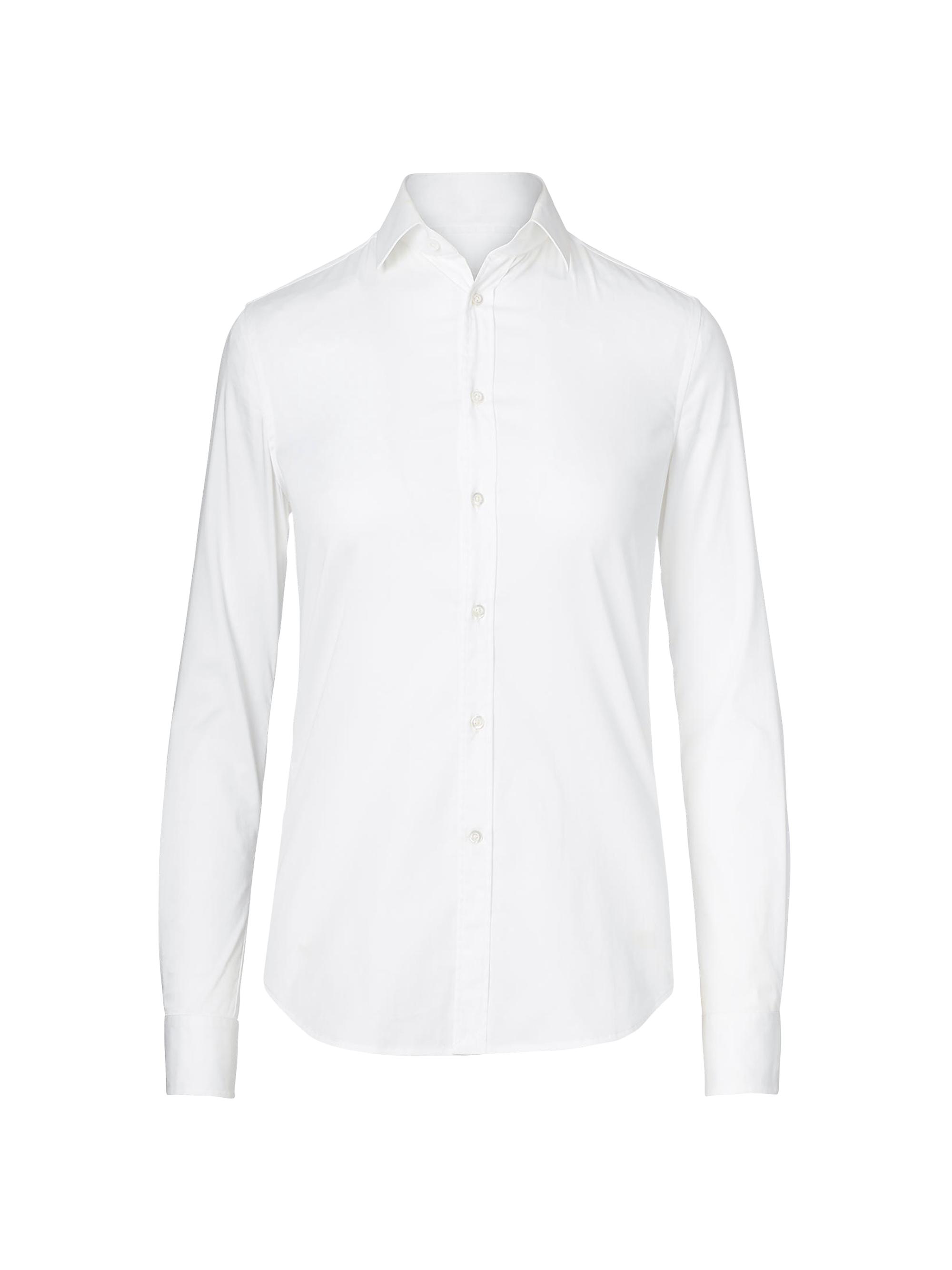Ralph Lauren Collection Women's Iconic Style Charmain Stretch Sateen Shirt - White