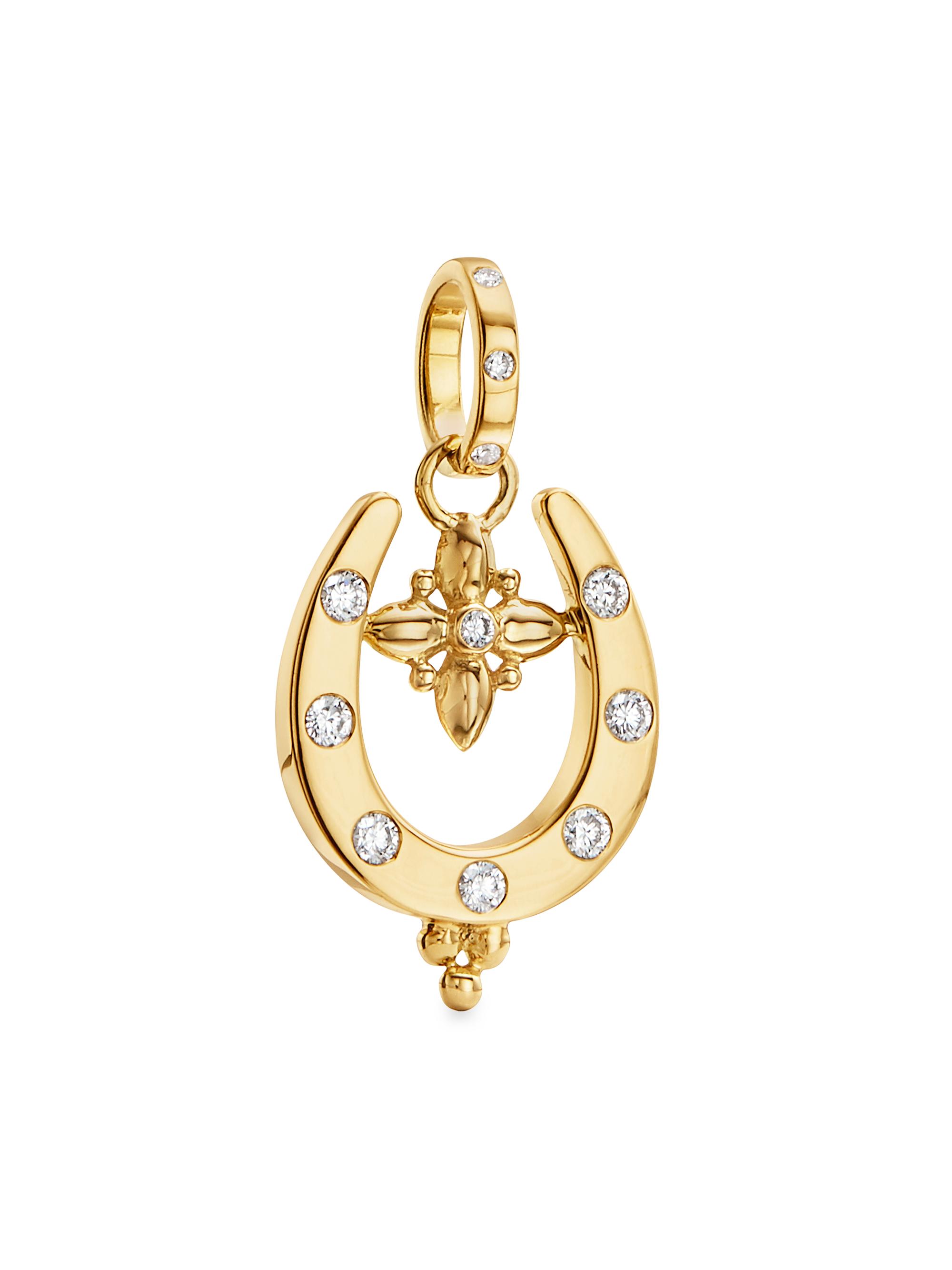 Temple St. Clair Women's Florence86 Horseshoe Diamond & 18K Yellow Gold Pendant - Gold