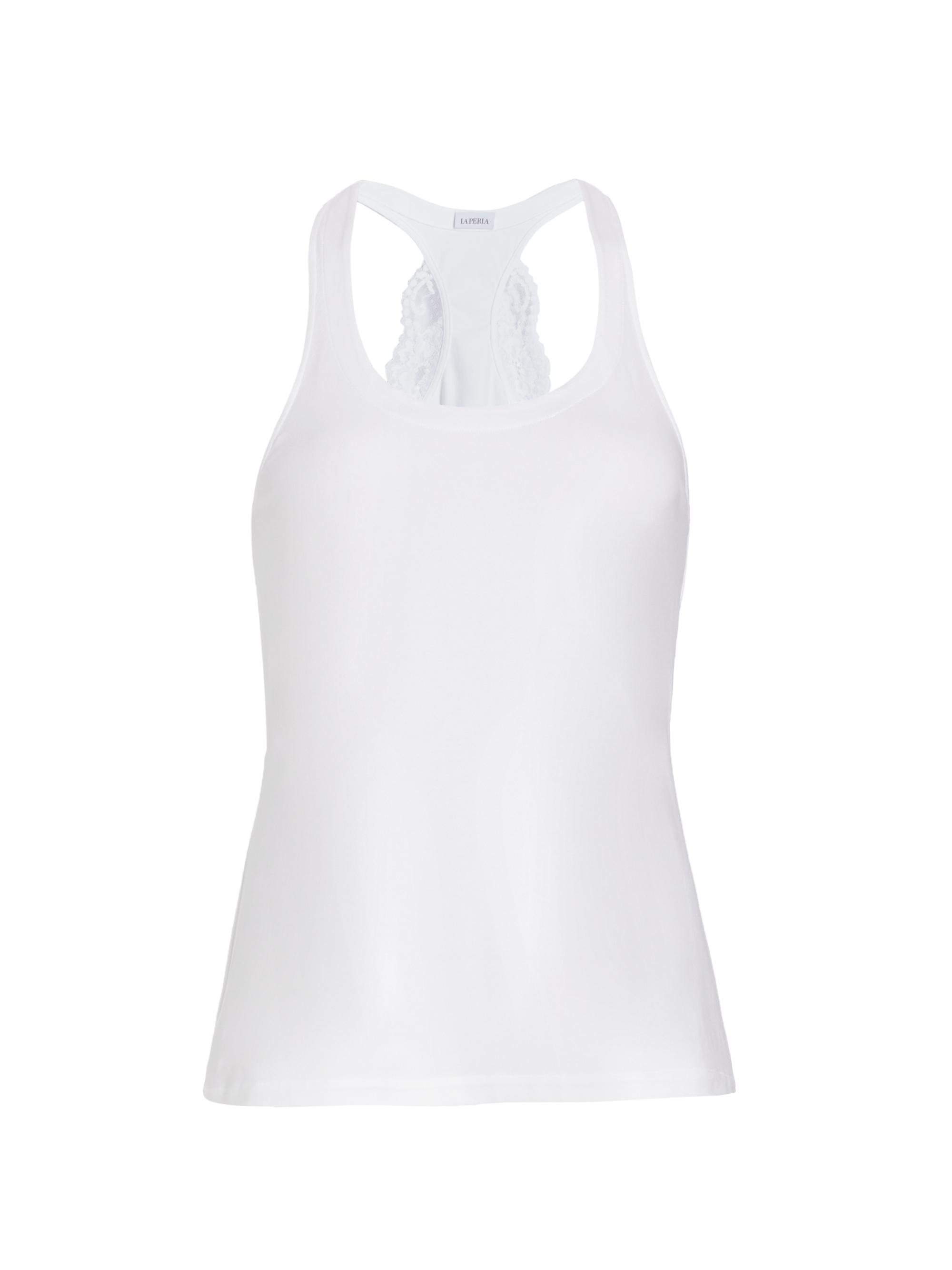 La Perla Women's Souple'Inset Lace Racerback Tank - White