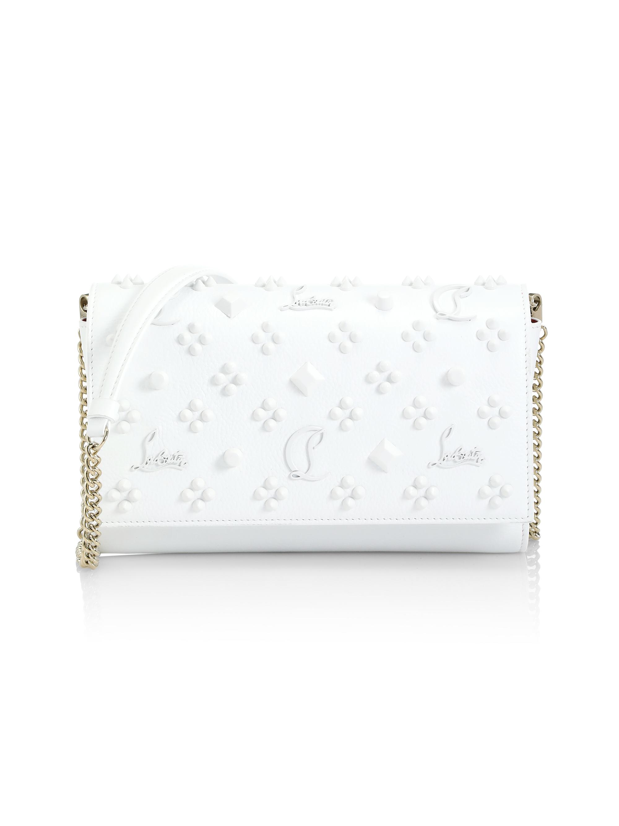christian louboutin paloma studded leather clutch