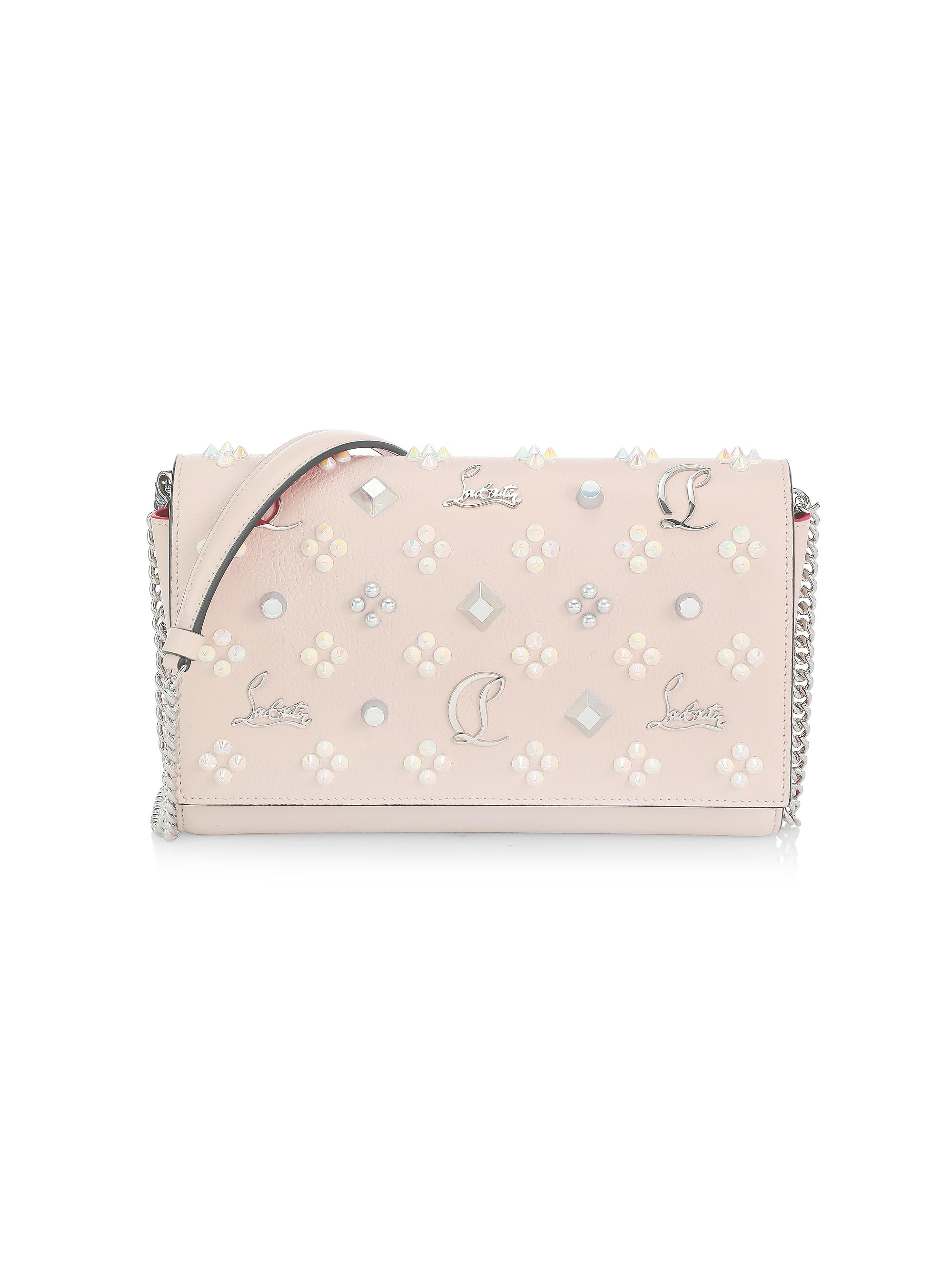 Christian Louboutin Women's Paloma Studded Leather Clutch - Leche