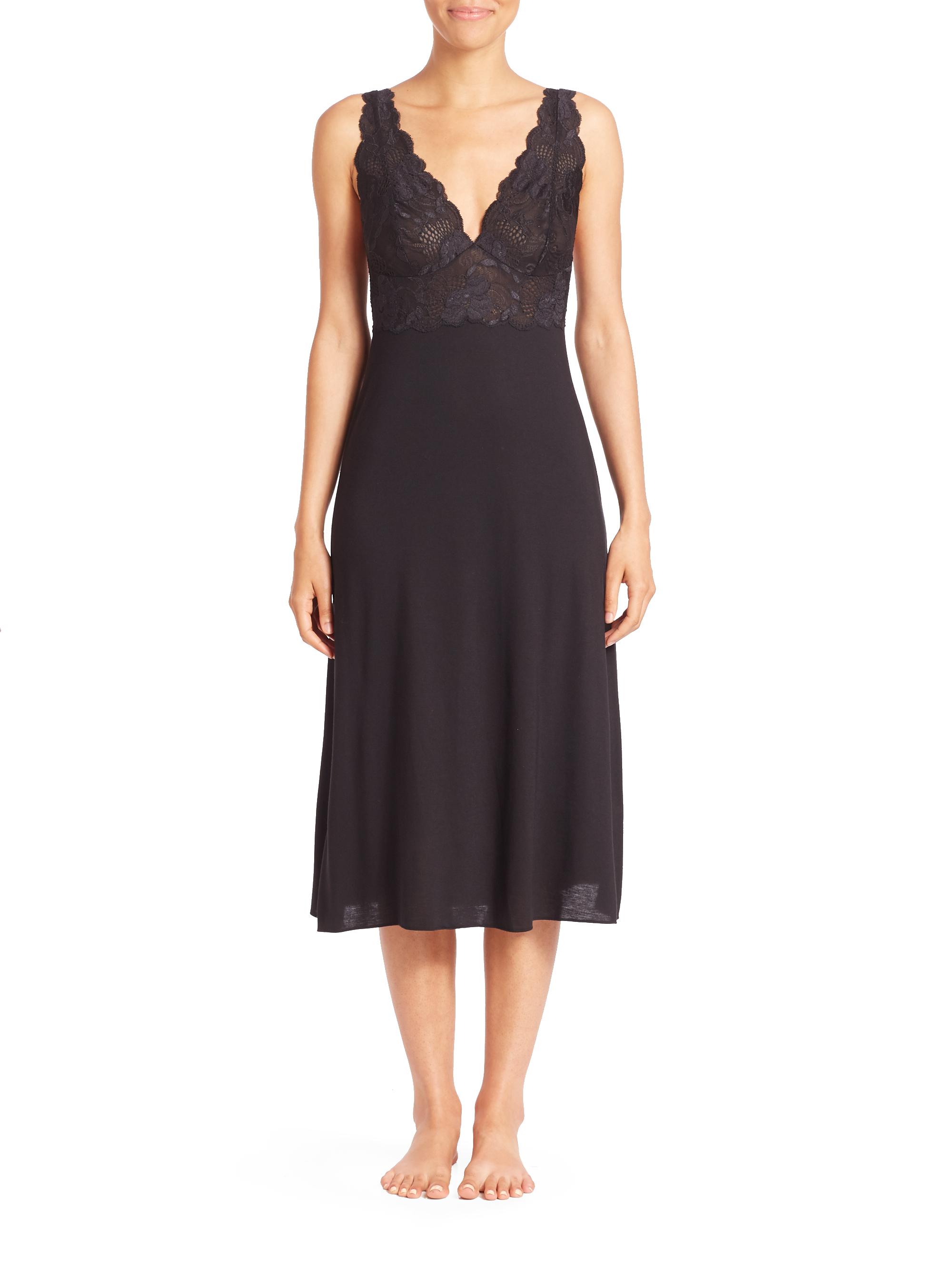 Natori Women's Round-Neck Floral Appliqué Shift Dress - Macy's