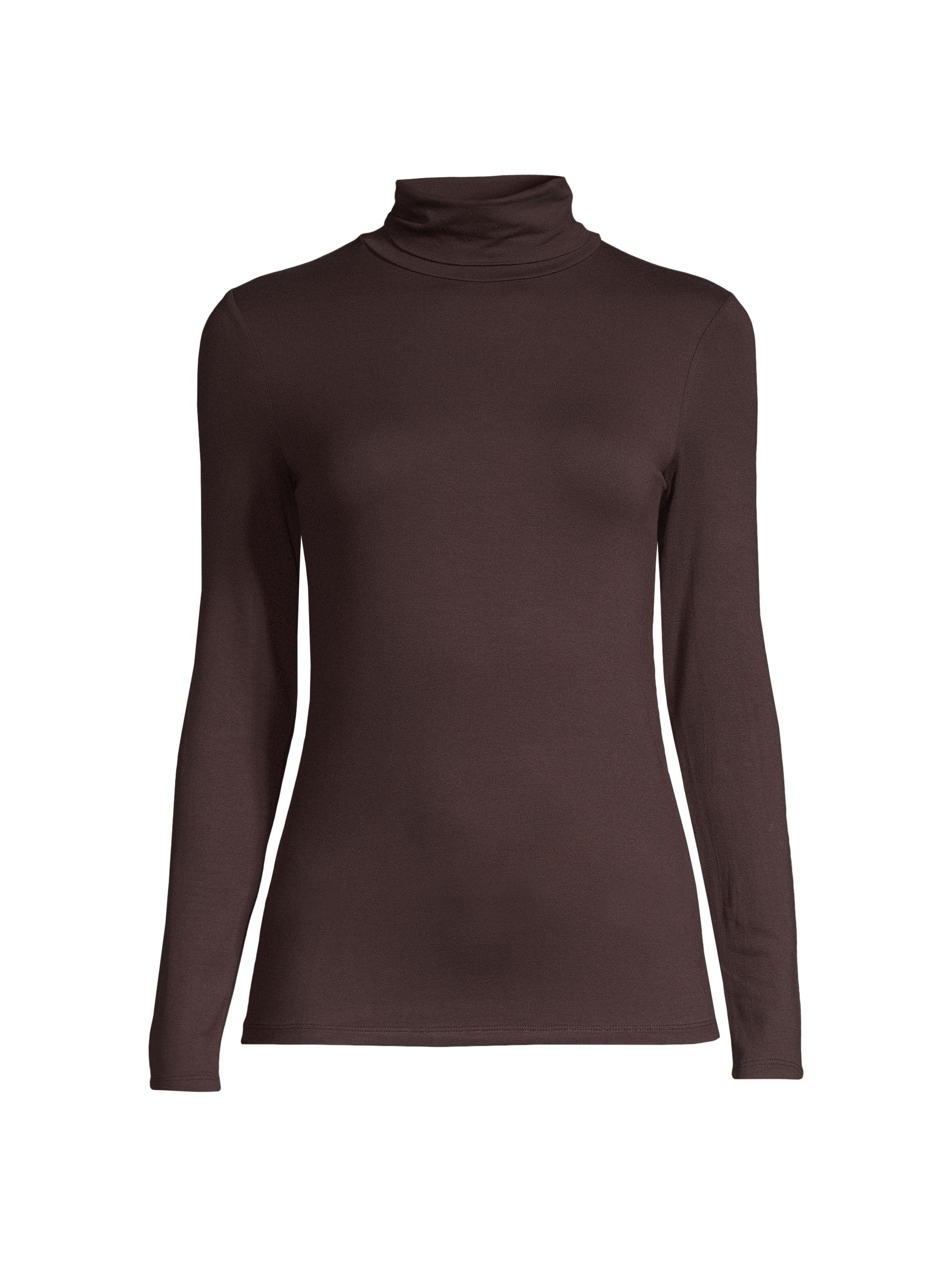 Majestic Filatures Women's Soft Touch Turtleneck Top - Coffee