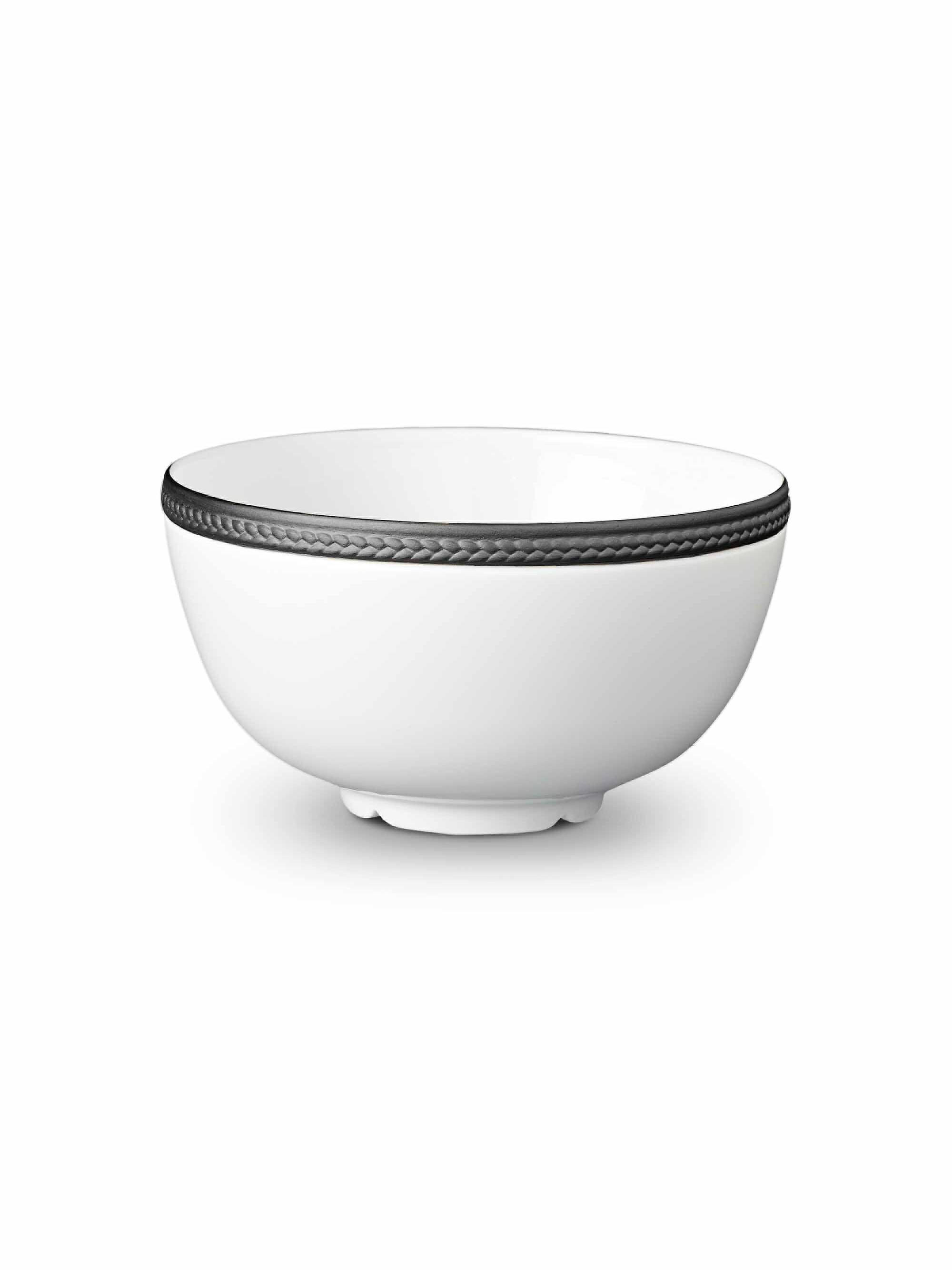 L'Objet Soie Tressee Collection Porcelain Cereal Bowl - Black