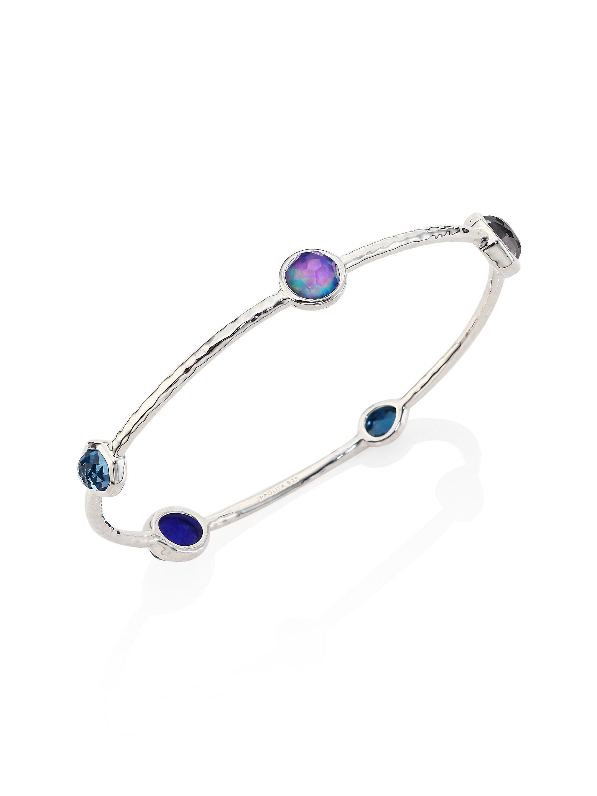 Ippolita Women's Rock Candy Sterling Silver & Multi-Stone 5-Station Bangle Bracelet - Silver Blue