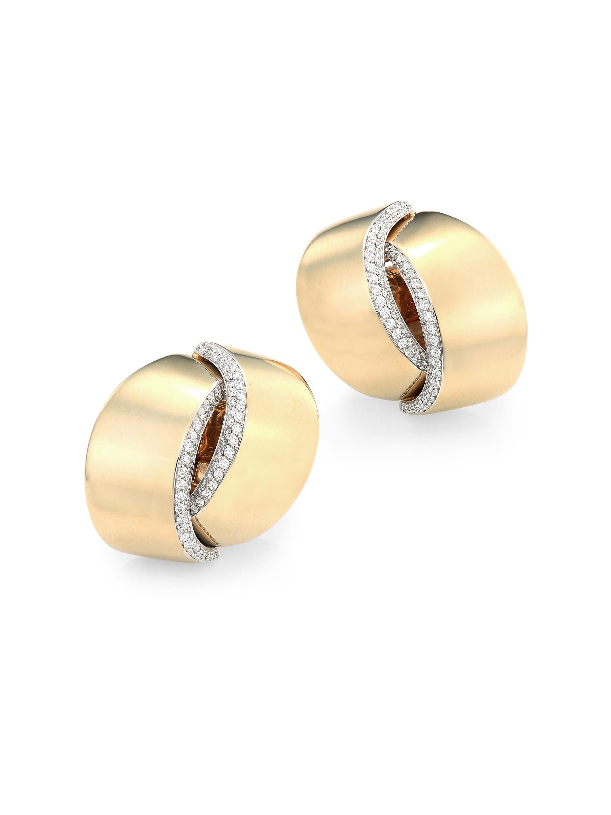 Vhernier Women's Abbraccio 18K Yellow Gold & Diamond Pavé Clip-On Earrings - Gold
