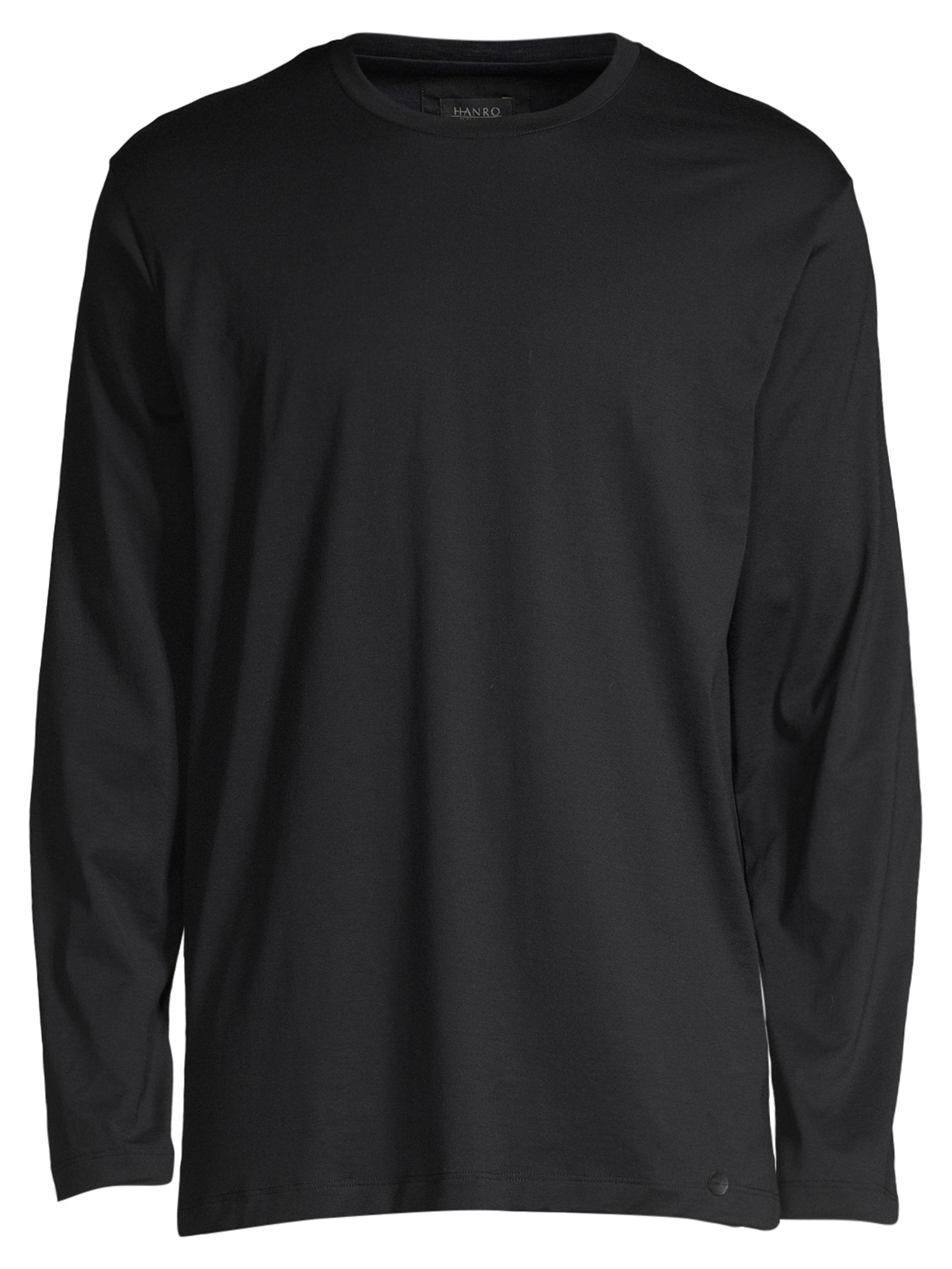 Hanro Men's Night And Day Solid Long Sleeve Tee - Black - Women's Clothing