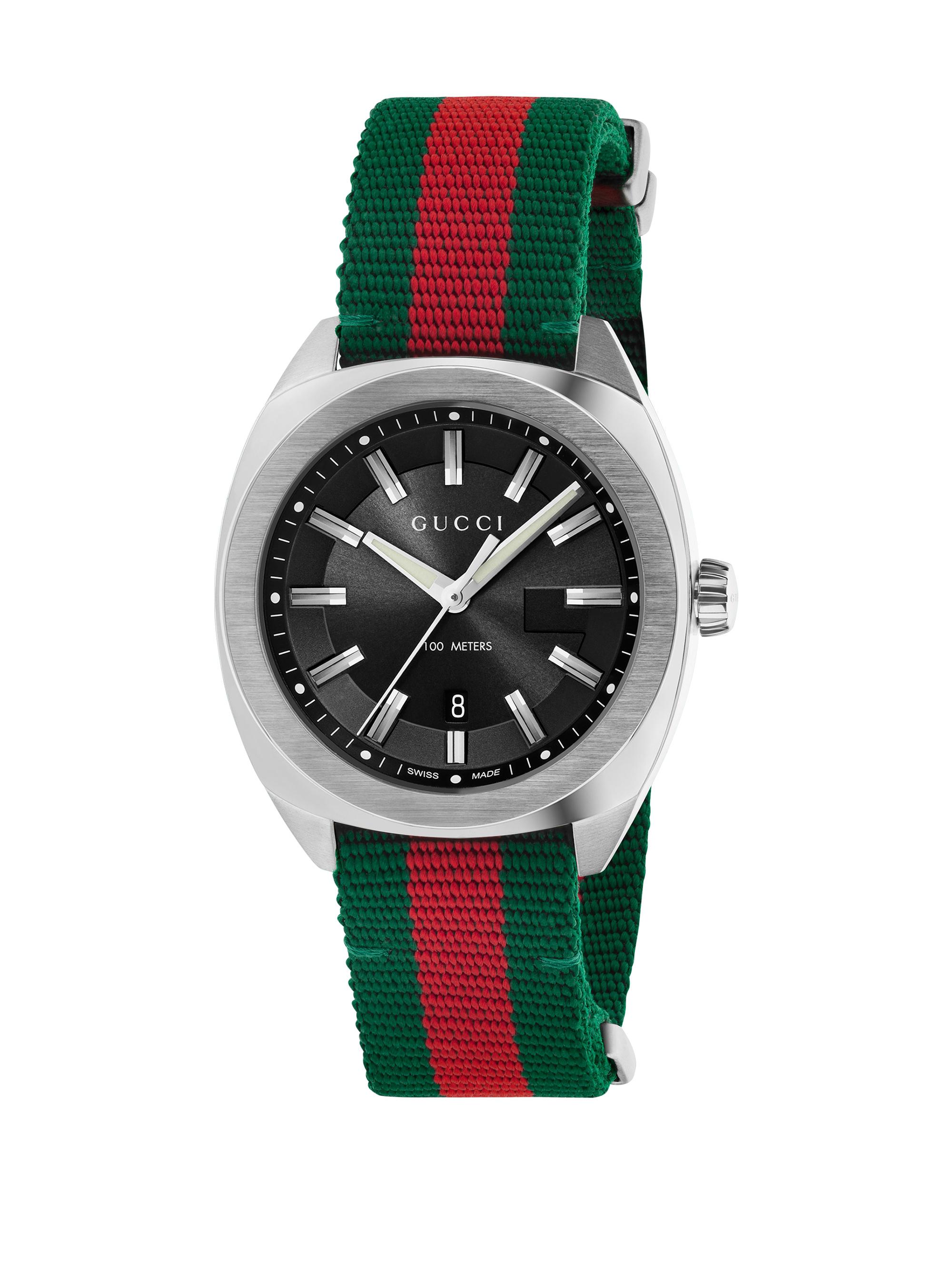 Gucci Men's Stainless Steel & Nylon Web Watch - Green