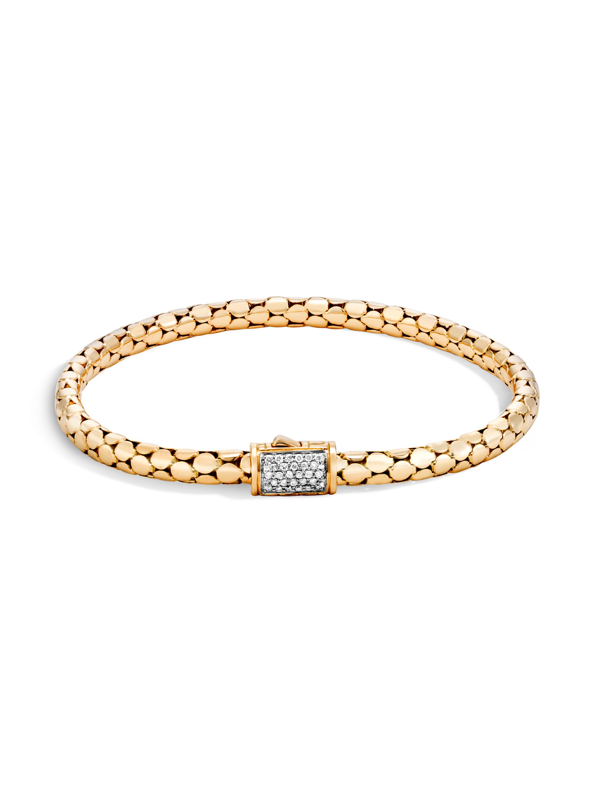 John Hardy Women's Dot 18K Yellow Gold & 0.11 TCW Diamond Chain Bracelet - Gold