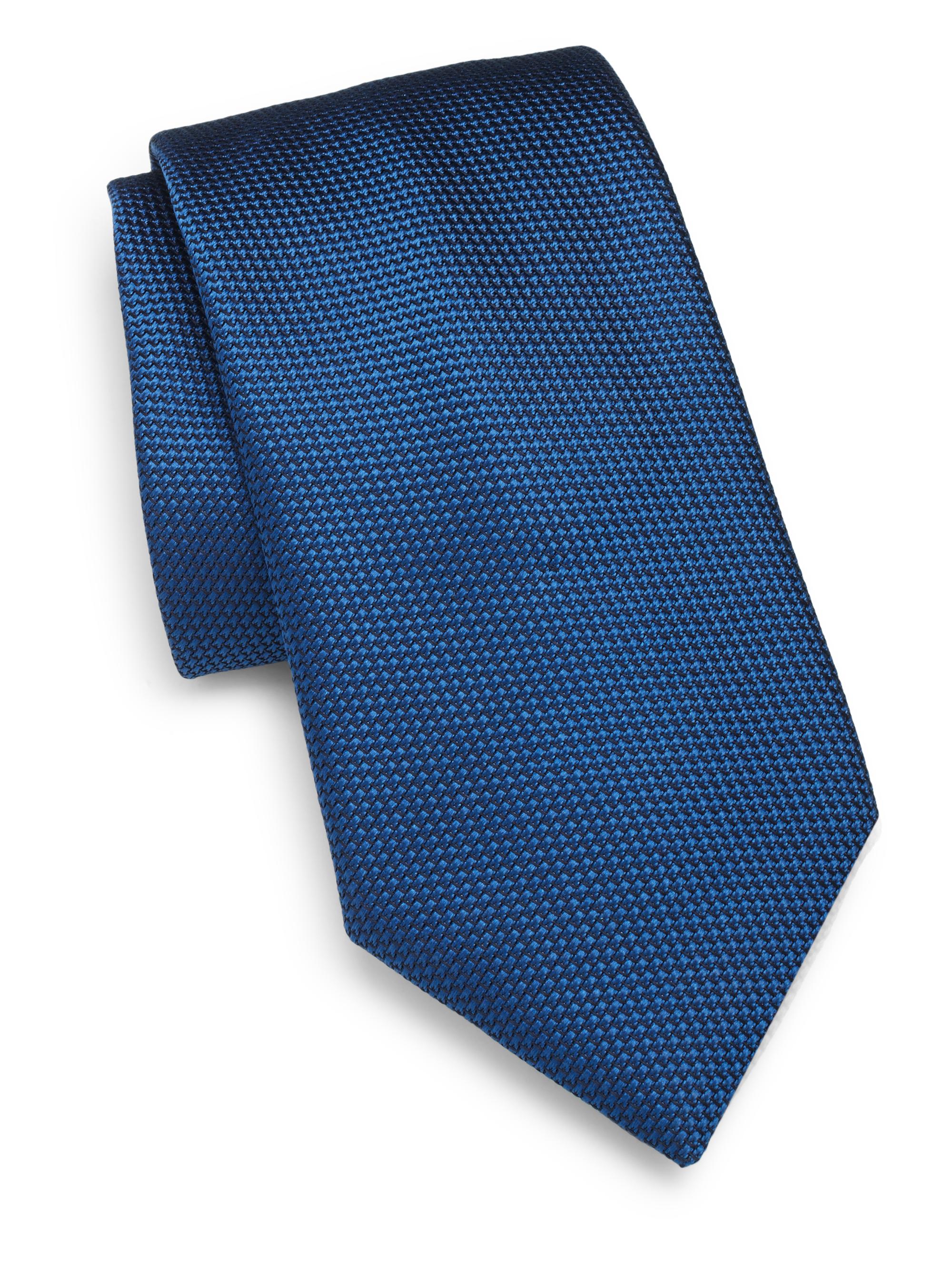 Charvet Men's Micro Pattern Silk Tie Blue