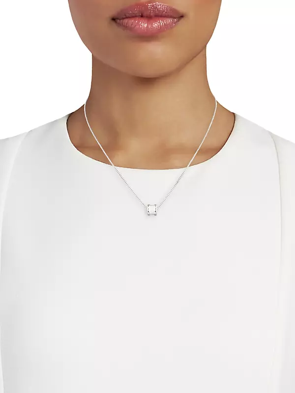 B.zero1 18K White Gold & Pavé Diamond Necklace