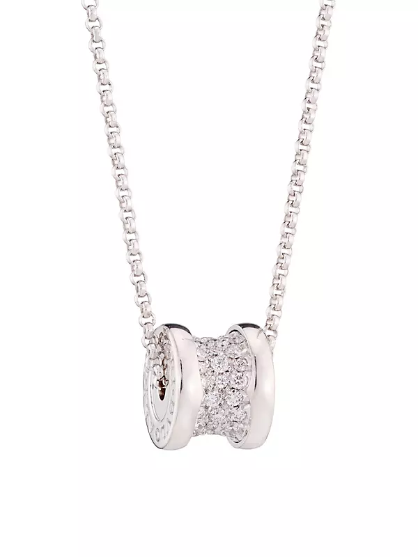 B.zero1 18K White Gold & Pavé Diamond Necklace