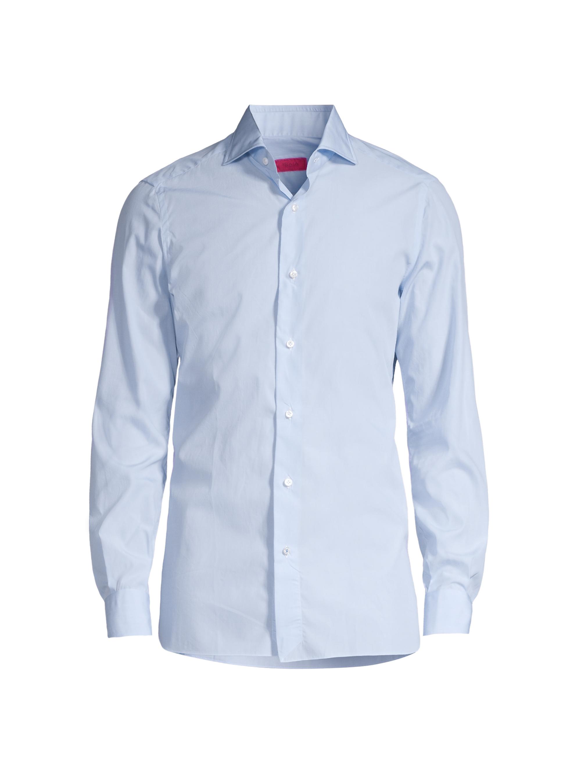 Isaia Men's Classic Sport Shirt - Aqua