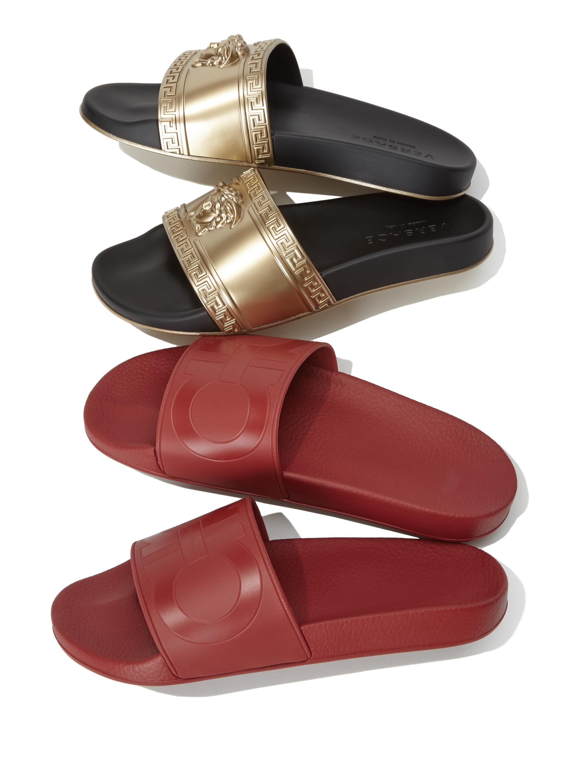 Versace Medusa Metallic Pool Slide Sandals | Saks Fifth Avenue display picture 2