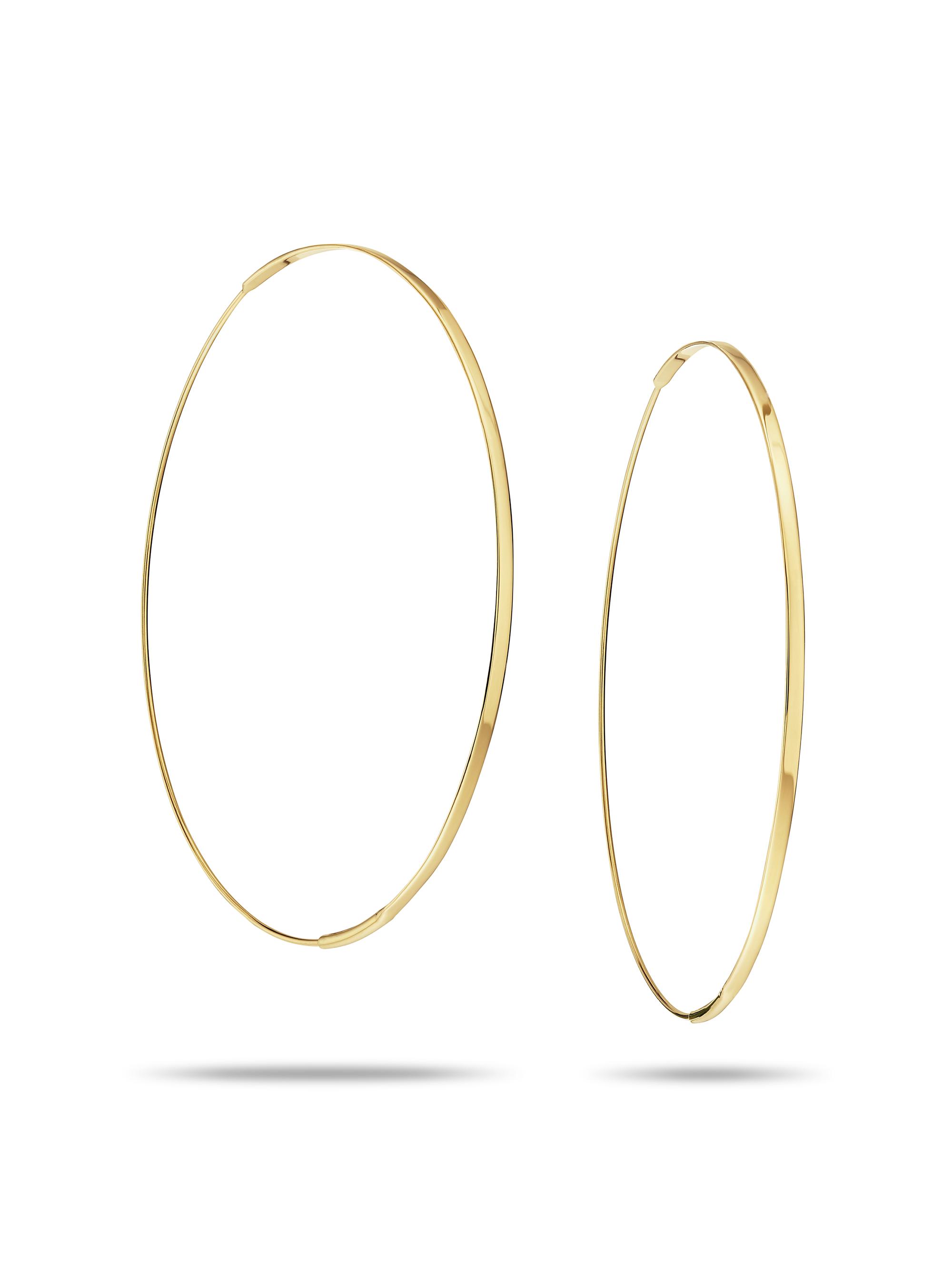 Lana Women's  Flat Magic 14K Yellow Gold Hoop Earrings/2.5" - Gold