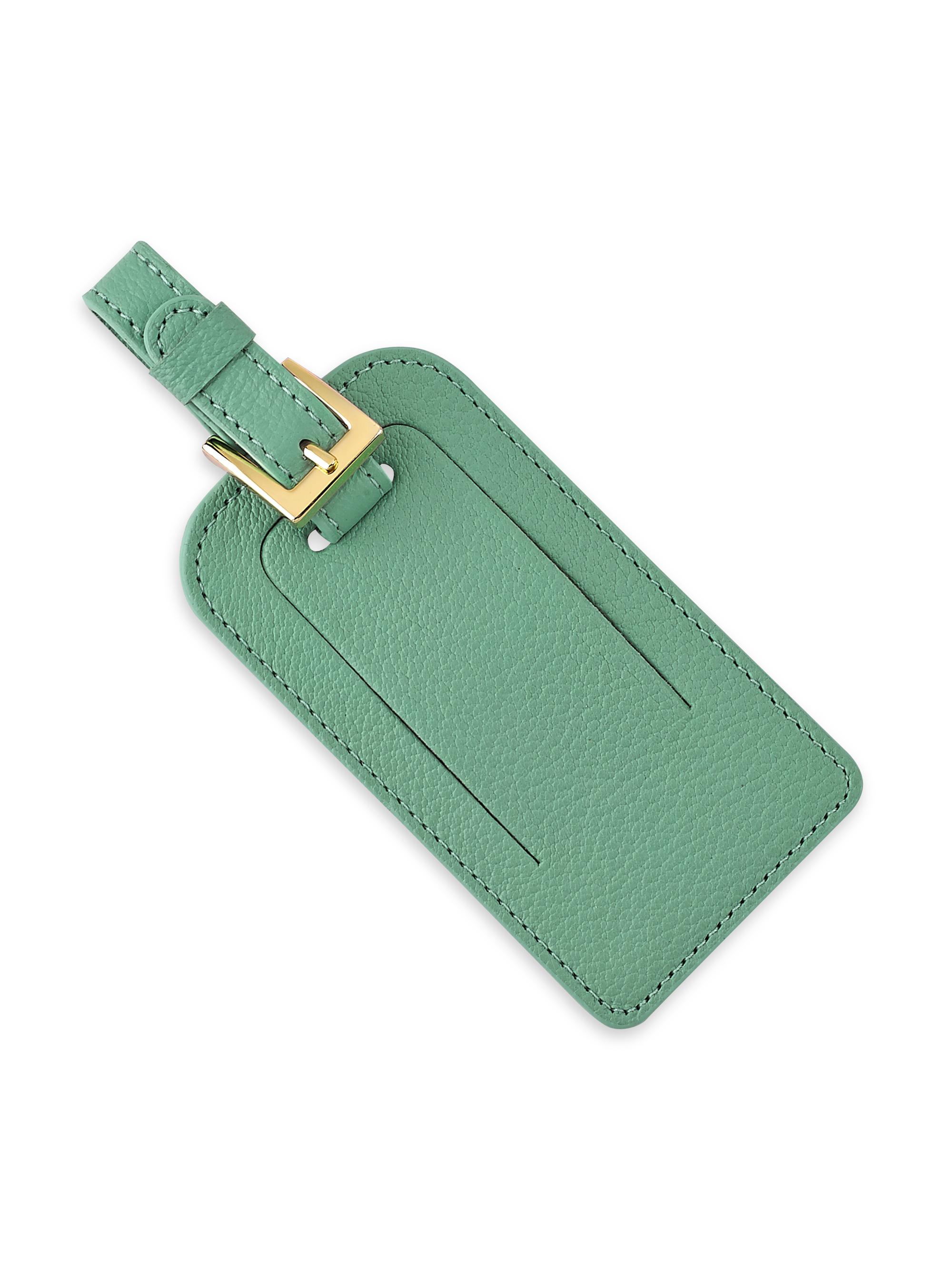 Graphic Image Leather Luggage Tag - Robins Egg Blue