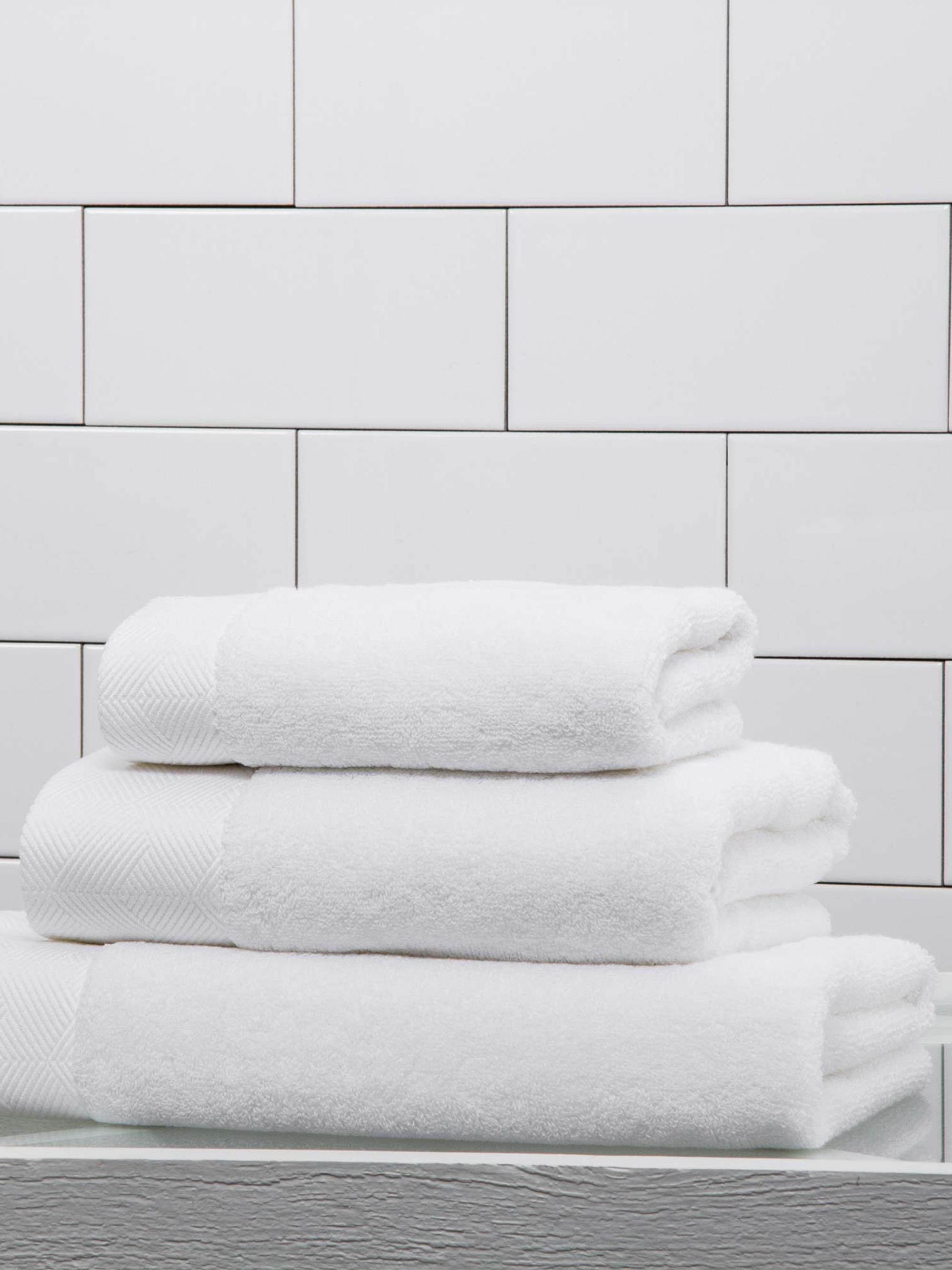Frette Diamond Border Egyptian Cotton Bath Towel - White