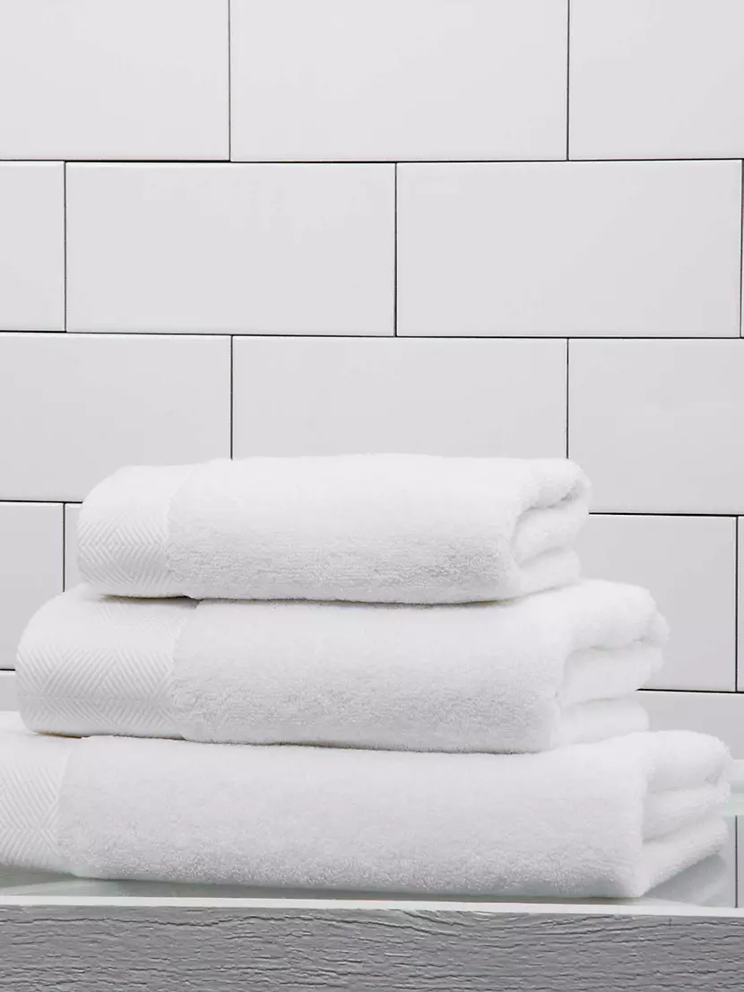 Frette Diamond Border Egyptian Cotton Bath Towel