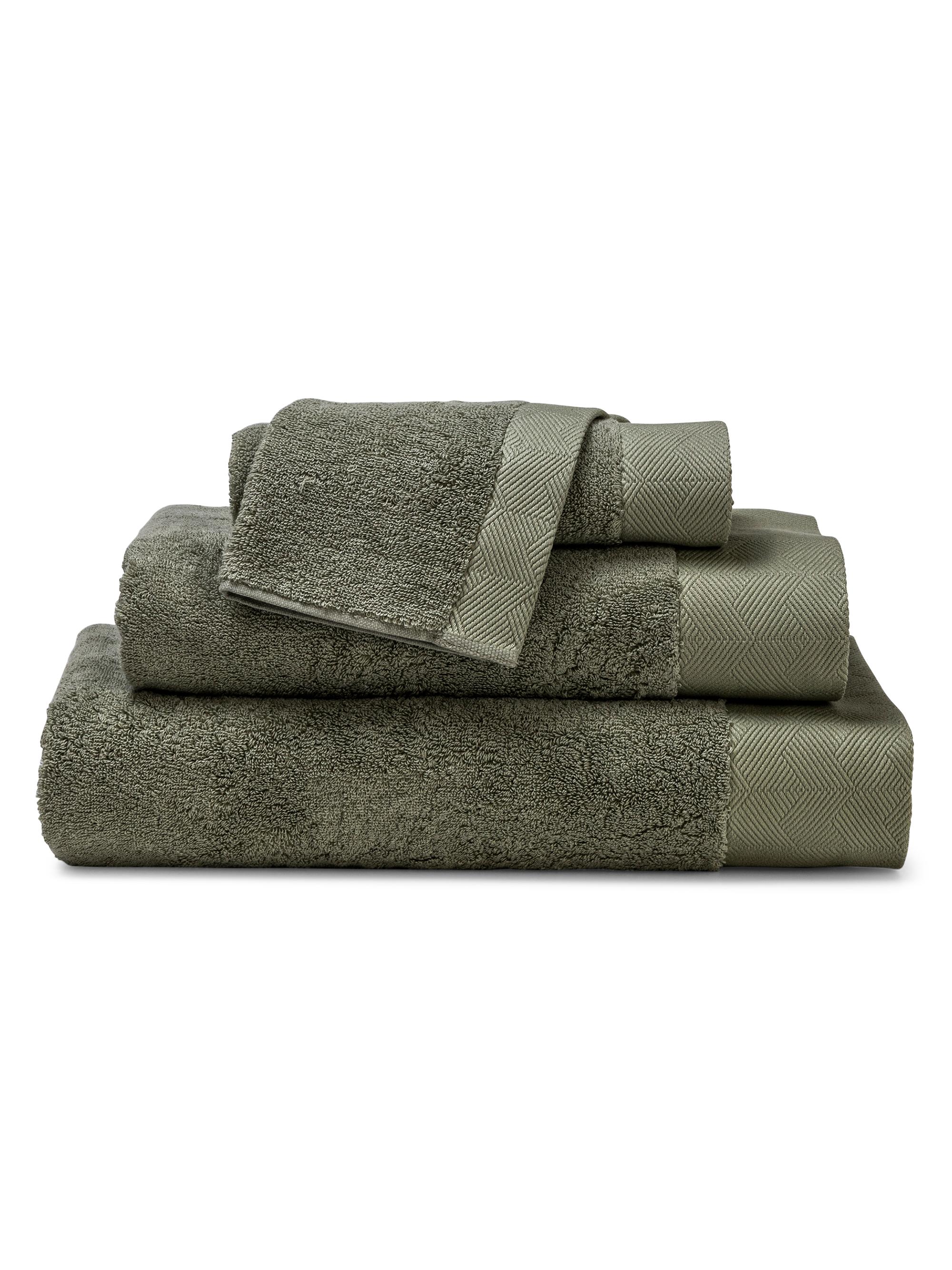 Frette Diamond Bordo Bath Towel - Sage Green Bath Towel