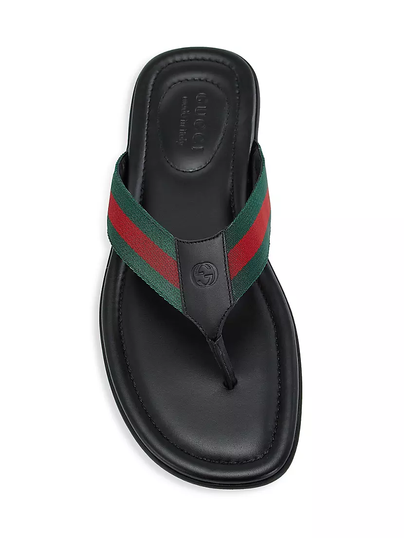 Gucci Men's Thong Sandal with Web, Red