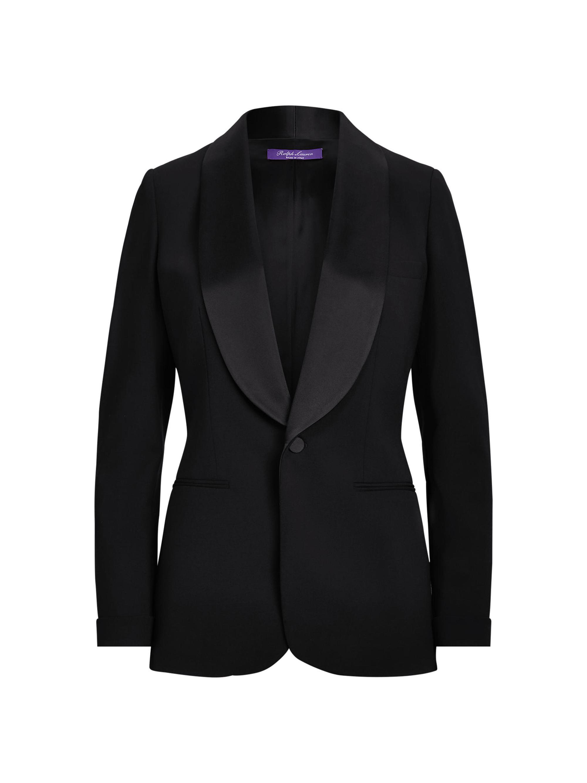 Ralph Lauren Collection Women's Iconic Style Wool & Silk Sawyer Jacket - Black