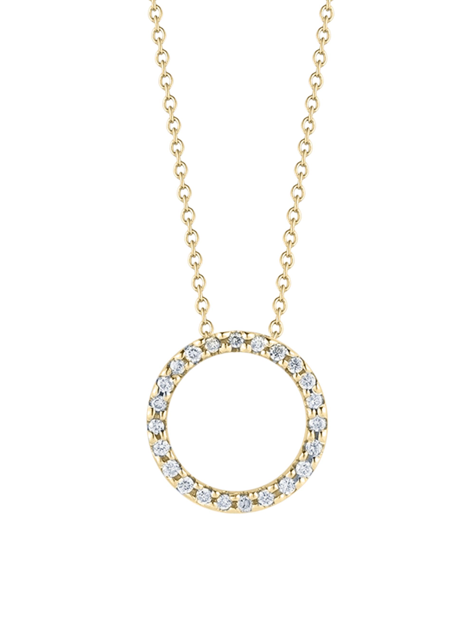 Roberto Coin Women's Tiny Treasures 18K Yellow Gold & Diamond Circle Pendant Necklace - Yellow Gold
