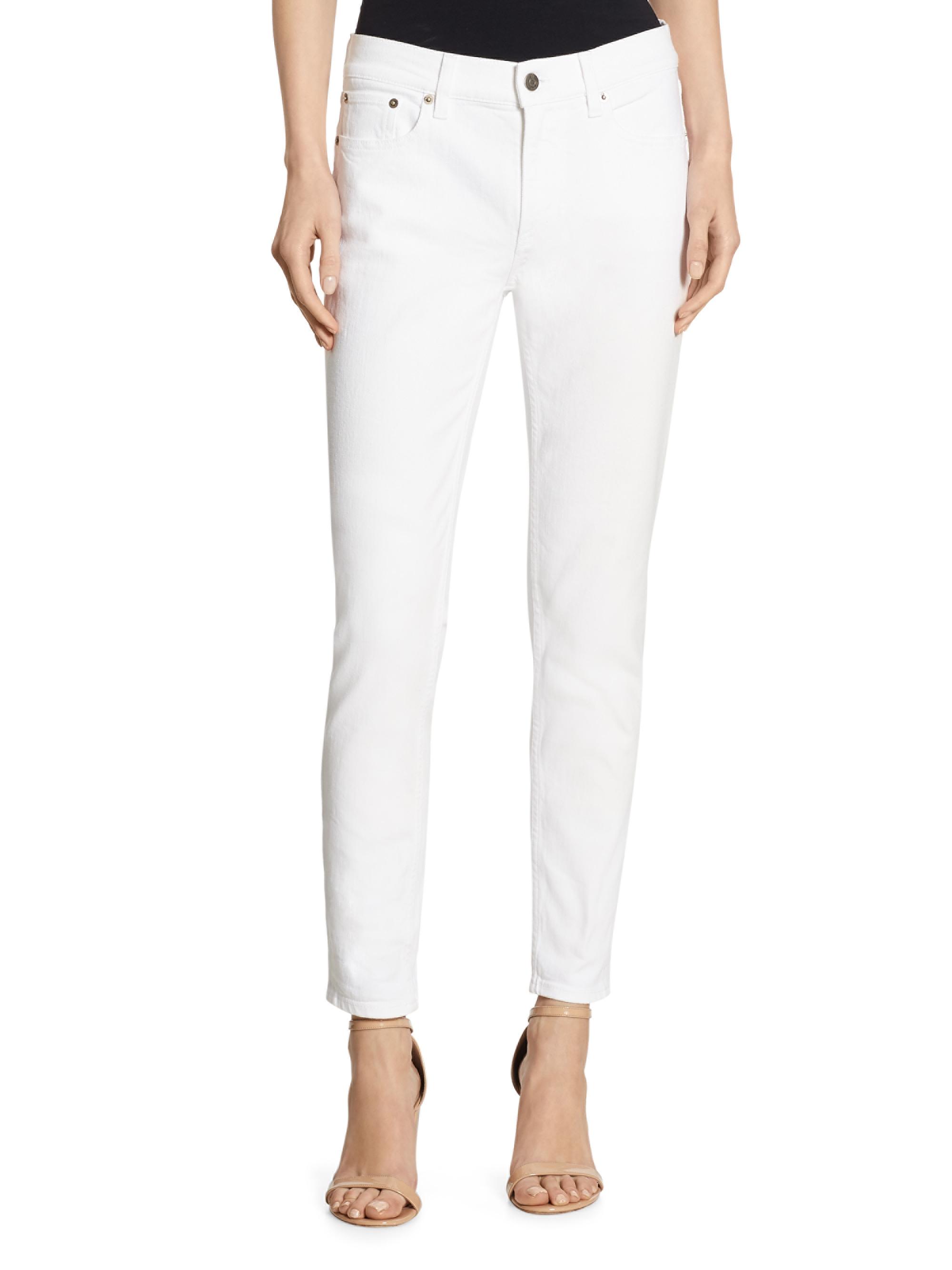 Ralph Lauren Collection Women's Iconic Style 400 Matchstick Mid-Rise Skinny Jeans - White