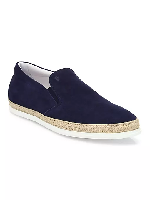 Tod's - Jute-Trimmed Suede Espadrille Sneakers