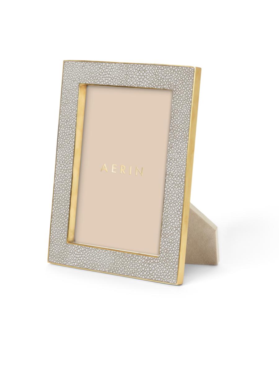 Aerin Classic Shagreen Frame In Gray