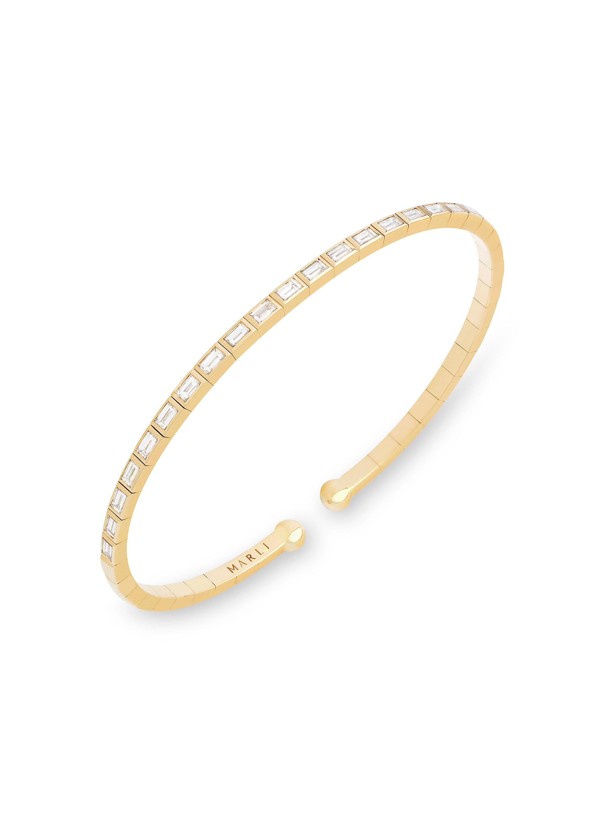 Marli Women's Deco 18K Yellow Gold & 1.1 TCW Diamond Cuff