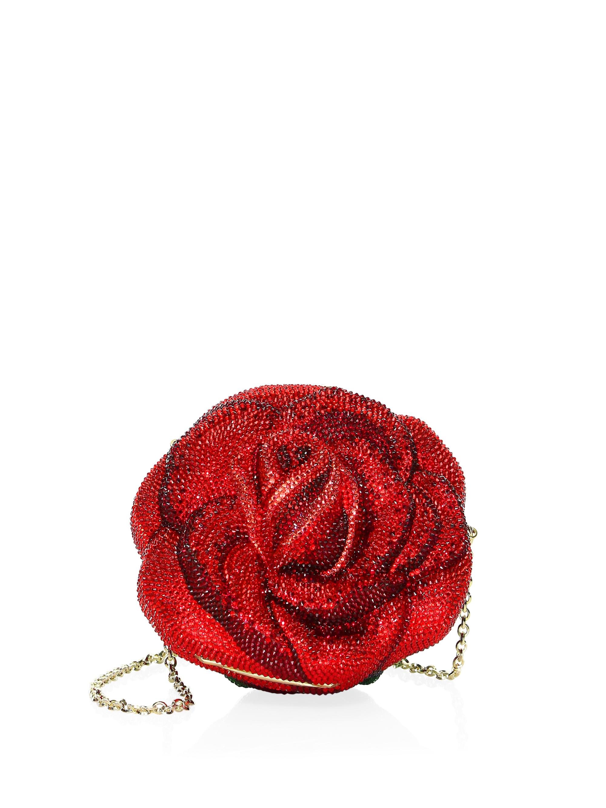 Judith Leiber Couture Women's American Beauty Rose Crystal Clutch - Champagne