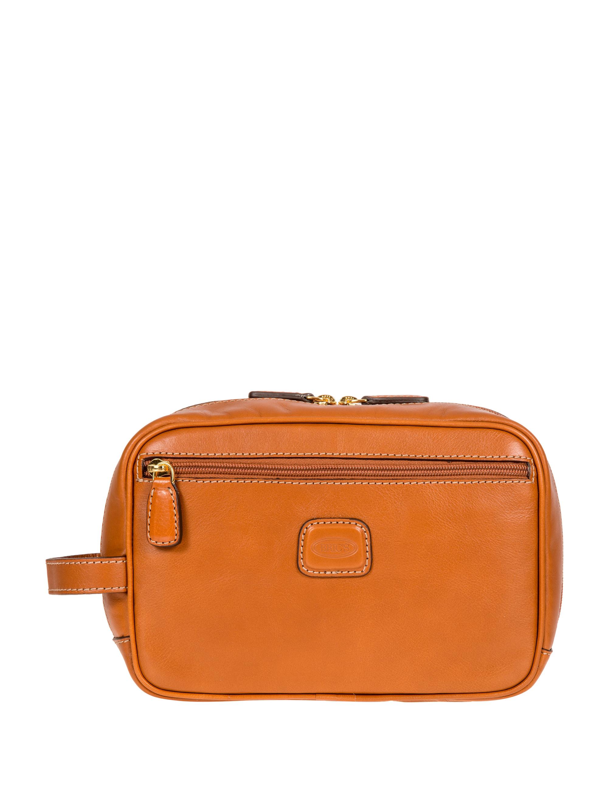 Bric's Men's Life Pelle Tuscan Shave Case - Cognac