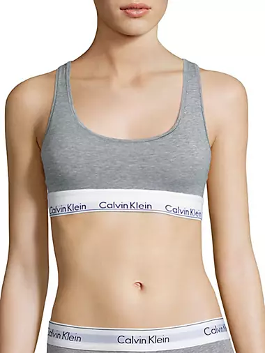 Calvin Klein Modern Cotton Thong - Grey Heather - Curvy Bras