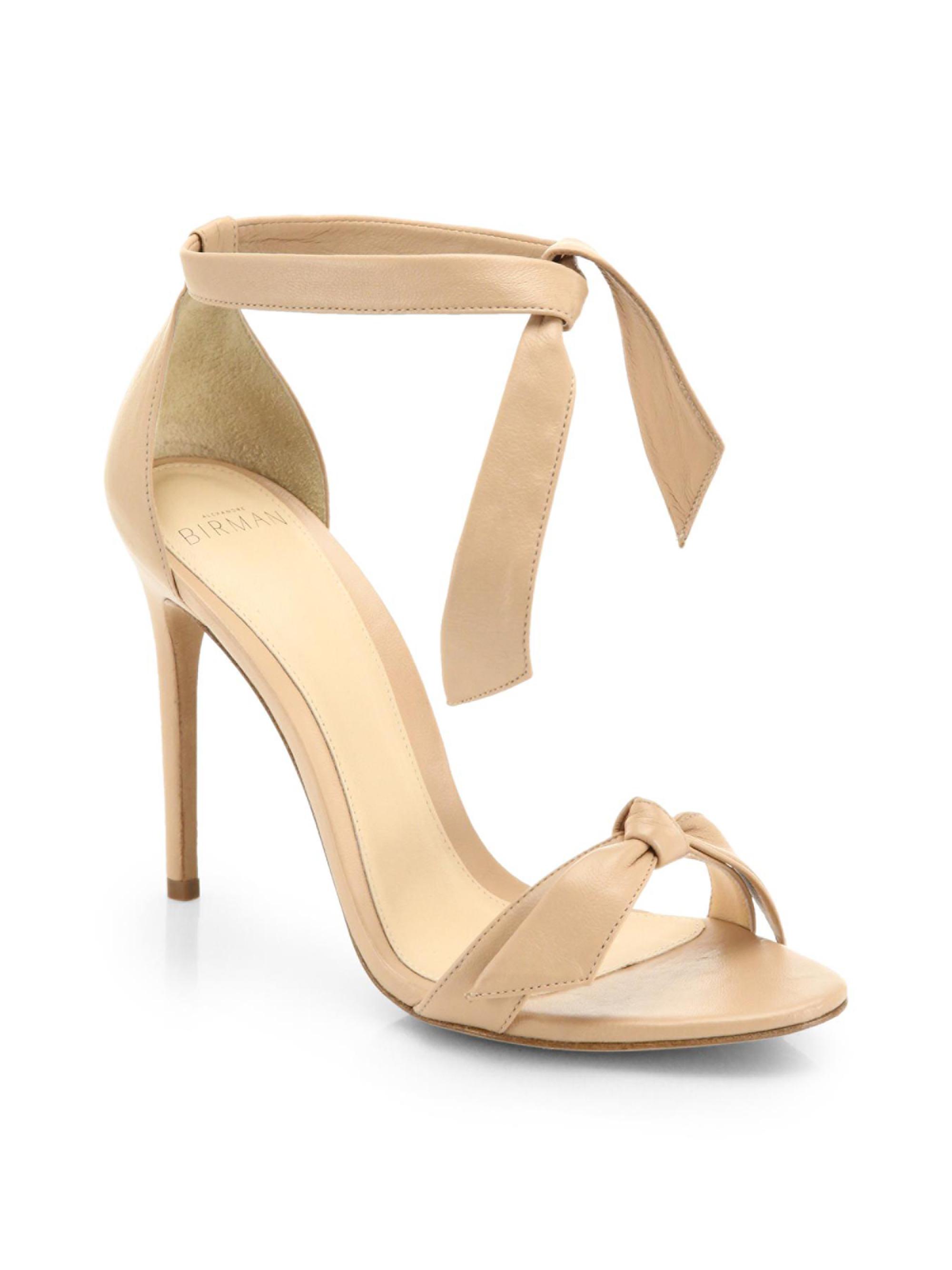 Alexandre Birman Women's Clarita Bow Leather Sandals - Beige