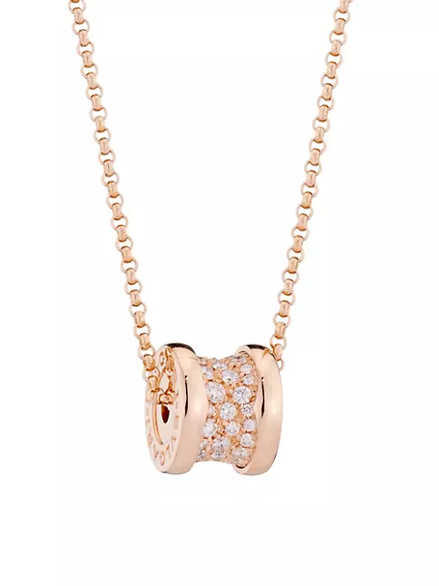BVLGARI Women's B.zero1 18K Rose Gold & Pavé Diamond Necklace - Rose Gold