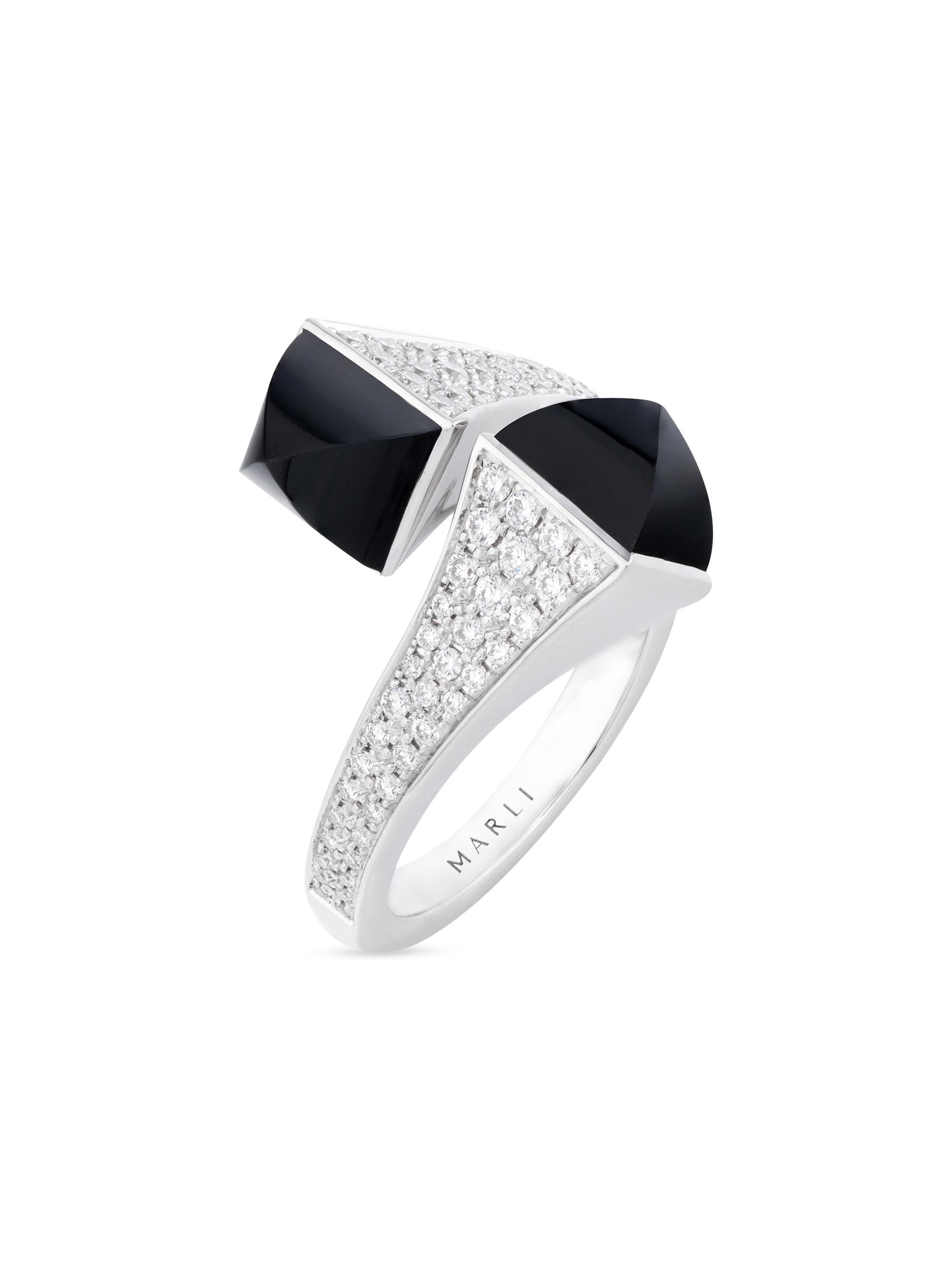 Marli Women's Cleo By MARLI 18K White Gold, 0.4 TCW Diamond & Onyx Ring - White Gold
